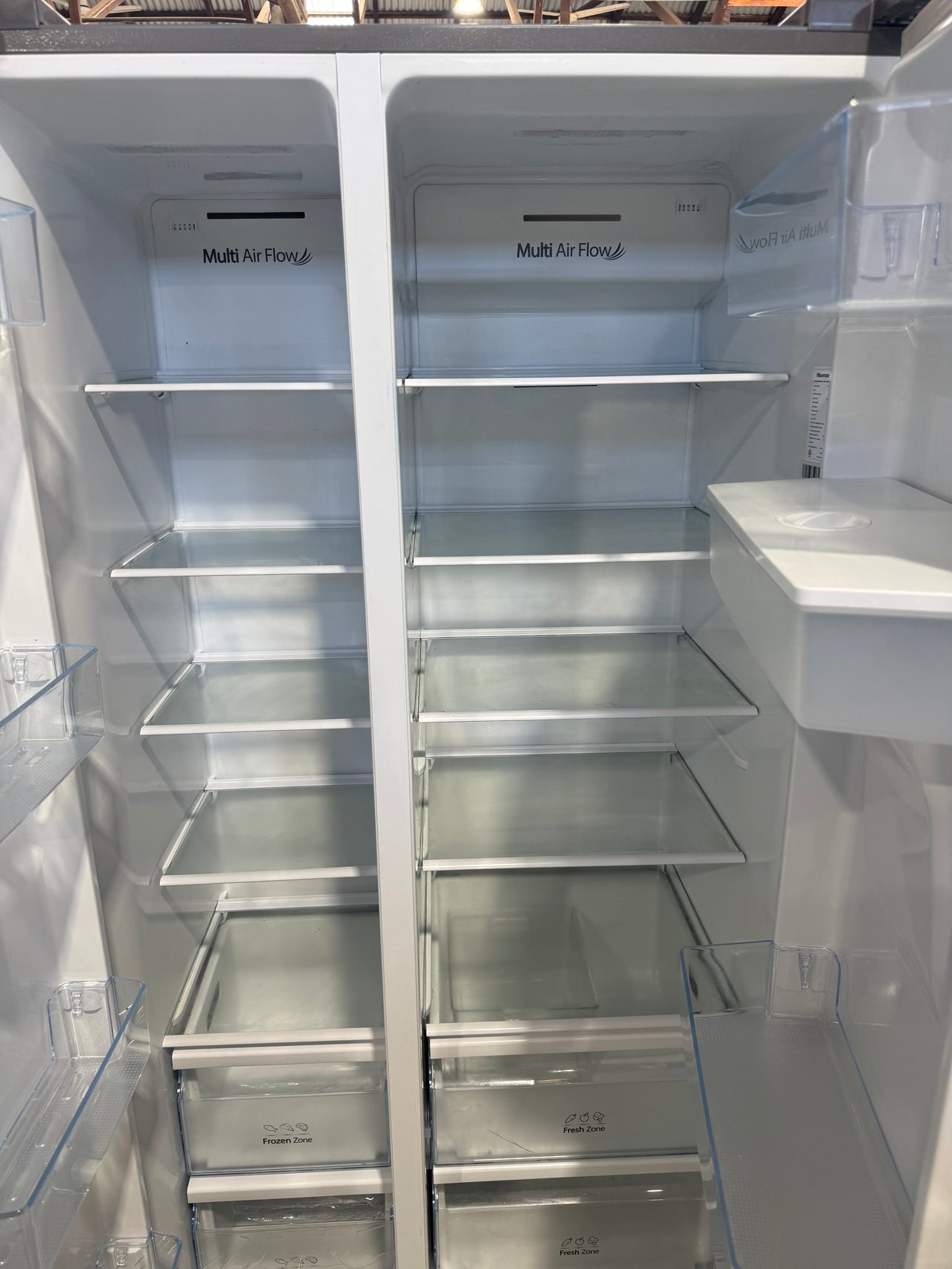 Factory second Hisense HRSBS578SW 578-litre side‑by‑side refrigerator