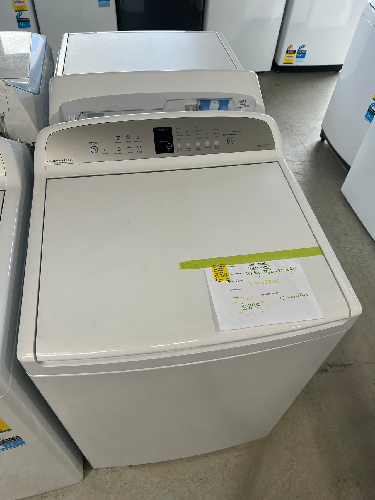 Factory second Fisher&Paykel 10kg Top Load washing machine WA1068G2 - Second Hand Appliances Geebung