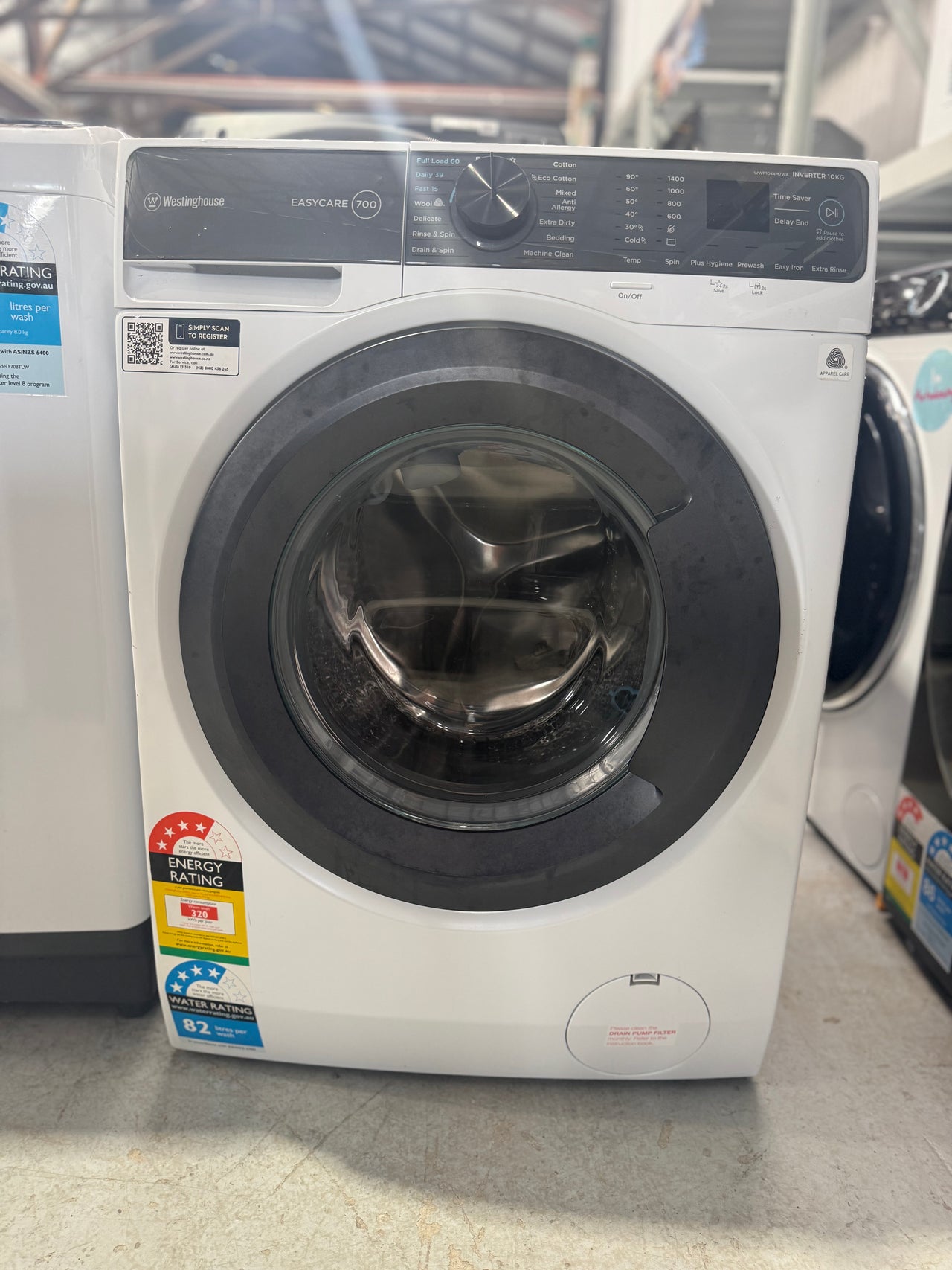 Second hand Westinghouse 10kg Front Load Washer Model: WWF1044M7WA