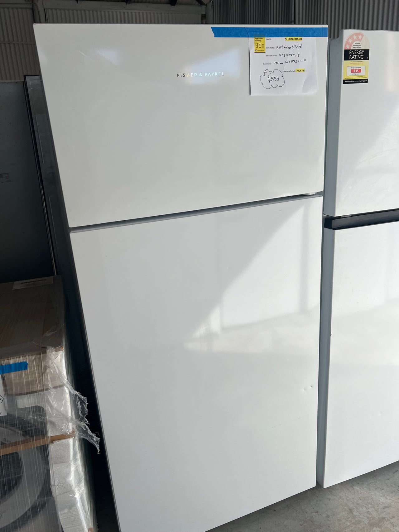 Second hand 517l Fisher&Paykel fridge freezer RF521TRPW6 - Second Hand Appliances Geebung