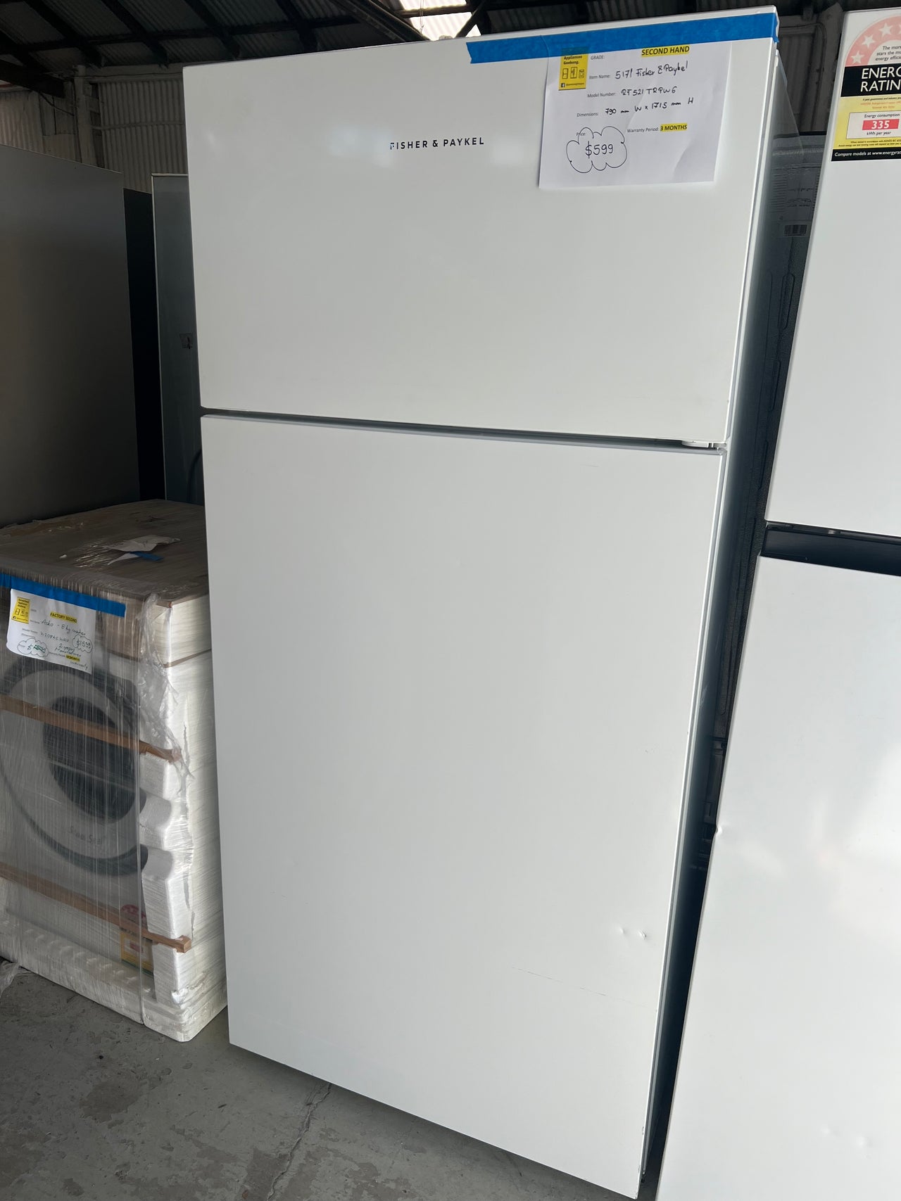 Second hand 517l Fisher&Paykel fridge freezer RF521TRPW6 - Second Hand Appliances Geebung