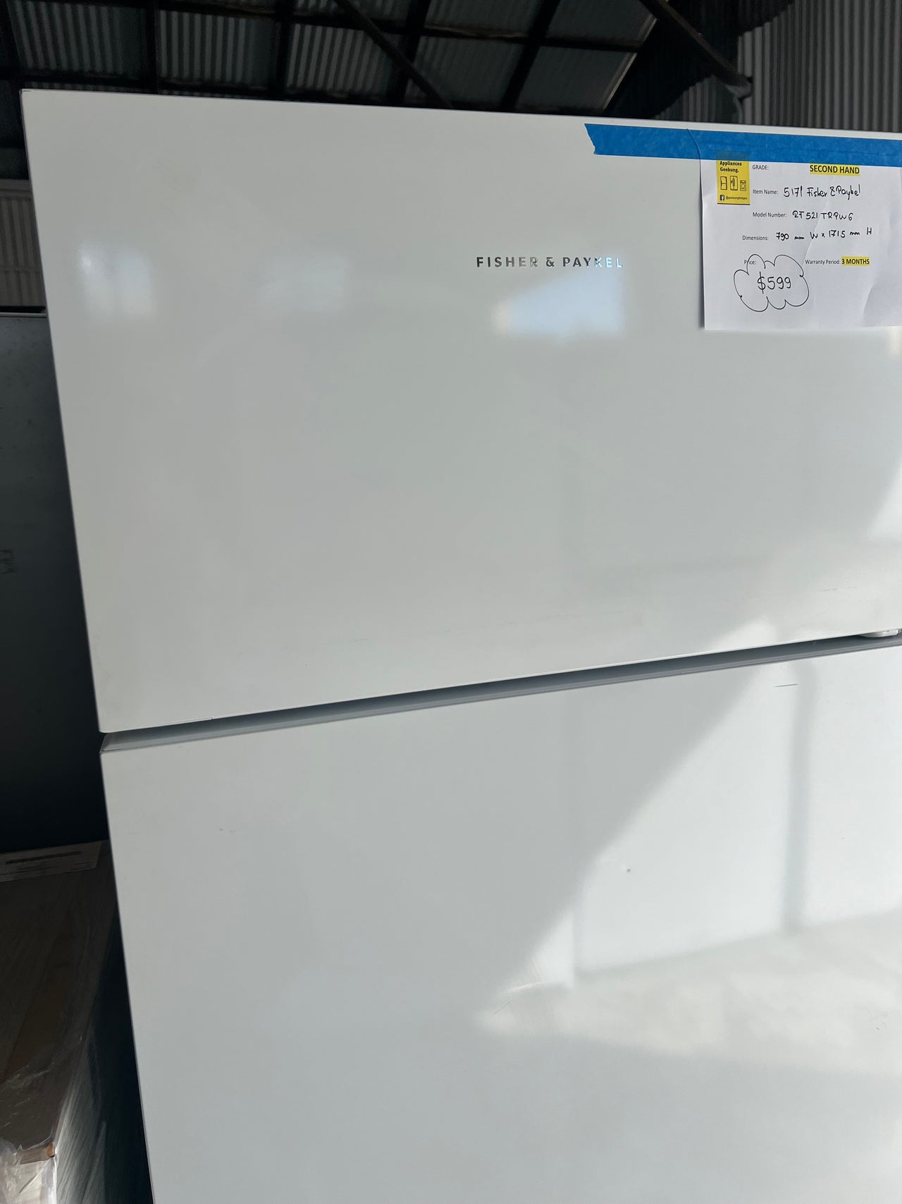 Second hand 517l Fisher&Paykel fridge freezer RF521TRPW6 - Second Hand Appliances Geebung