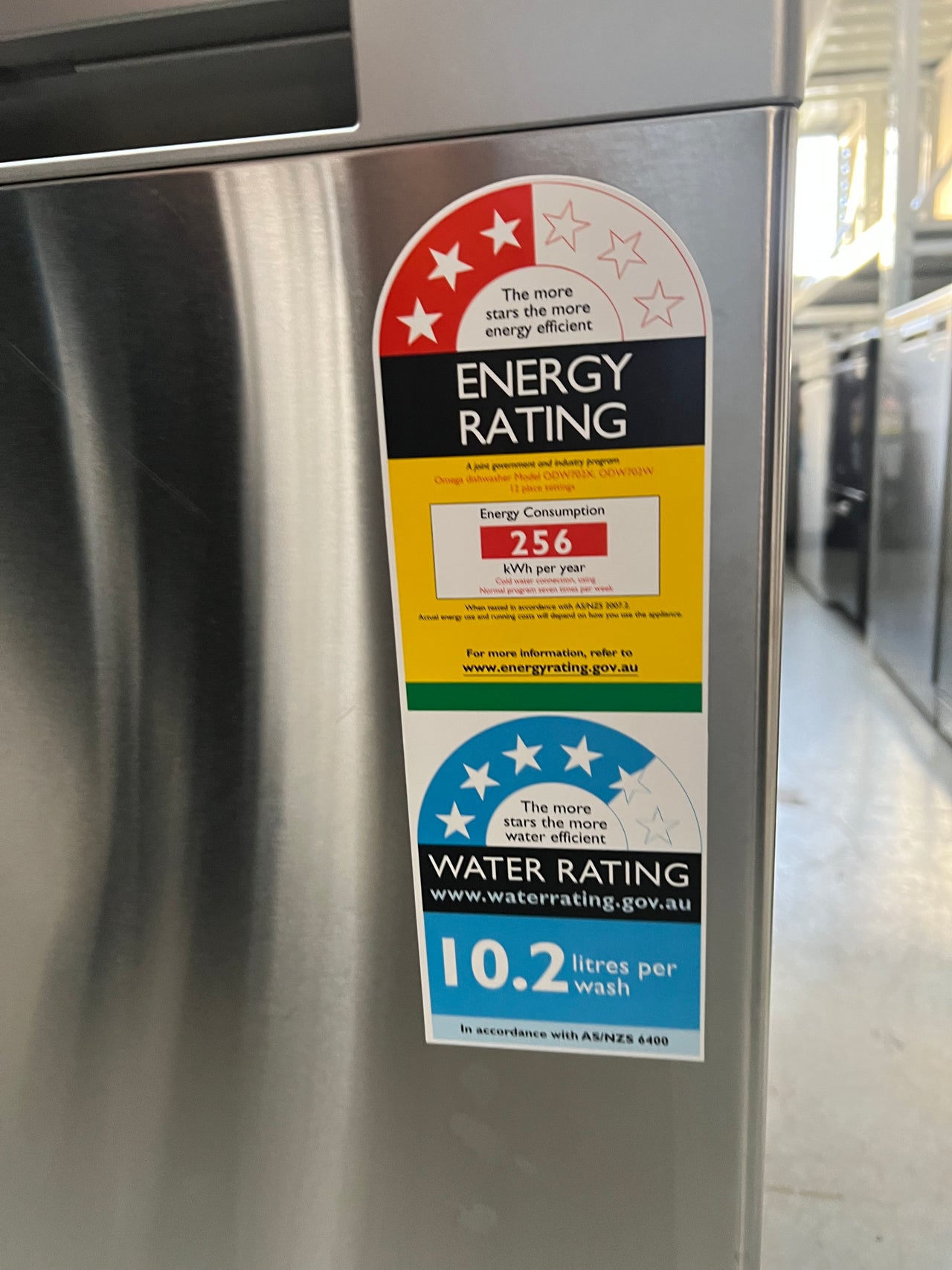 Factory second Omega 60cm stainless steel dishwasher ODW702X Second