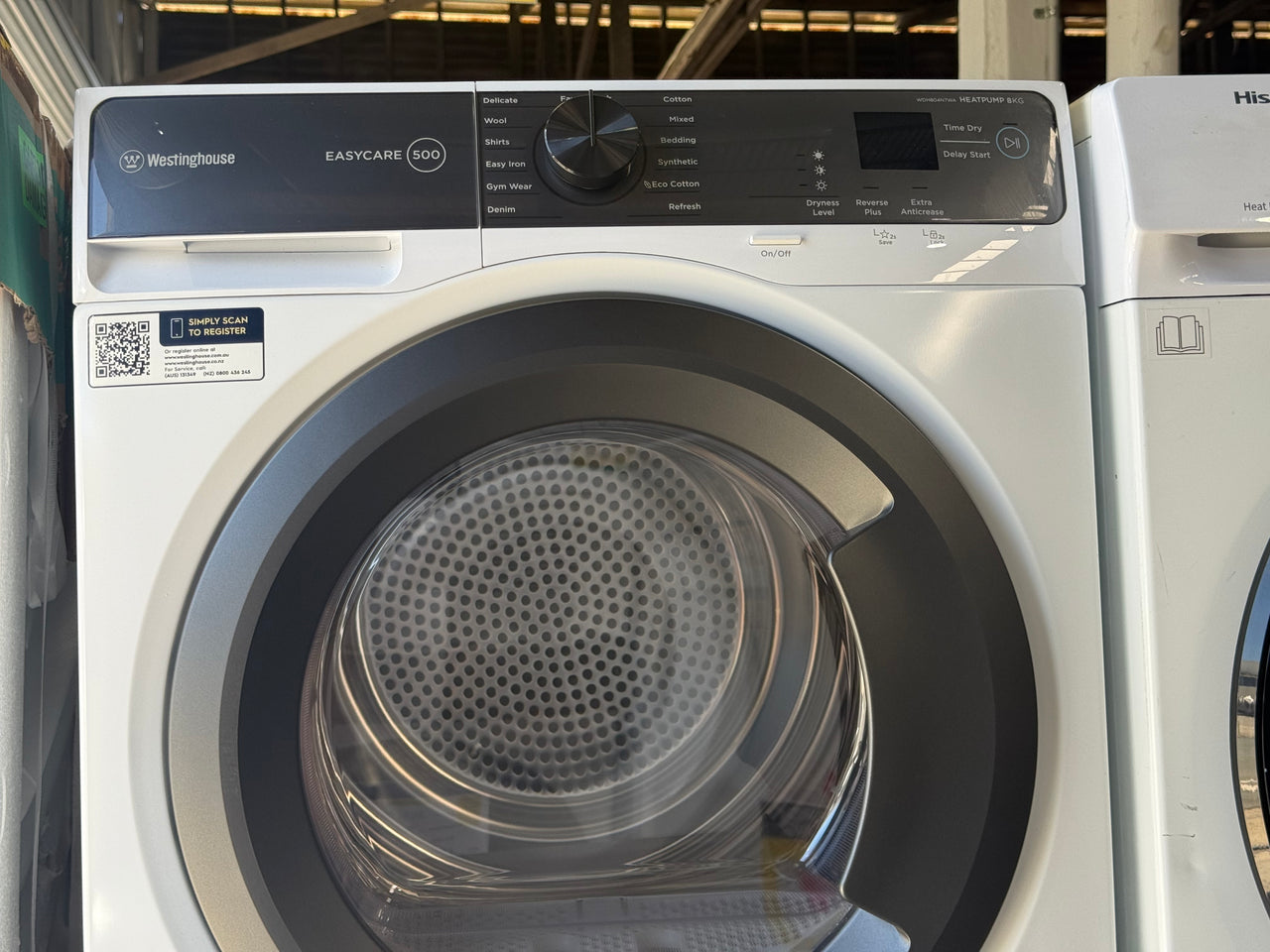 Factory second Westinghouse 8kg EasyCare 500 Heat Pump Dryer (WDH804N7WA)&nbsp; - Second Hand Appliances Geebung