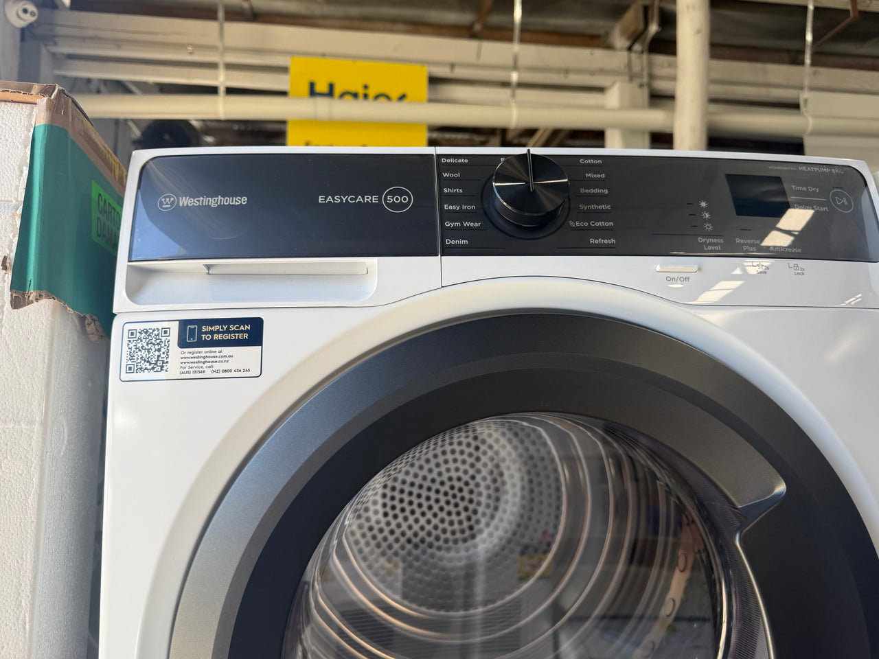 Factory second Westinghouse 8kg EasyCare 500 Heat Pump Dryer (WDH804N7WA)&nbsp; - Second Hand Appliances Geebung