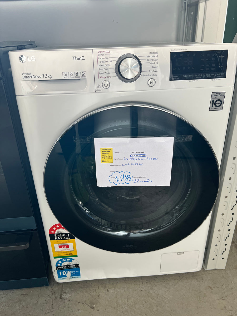 Factory second LG 12kg Front Load Washer WV9-1412W - Second Hand Appliances Geebung