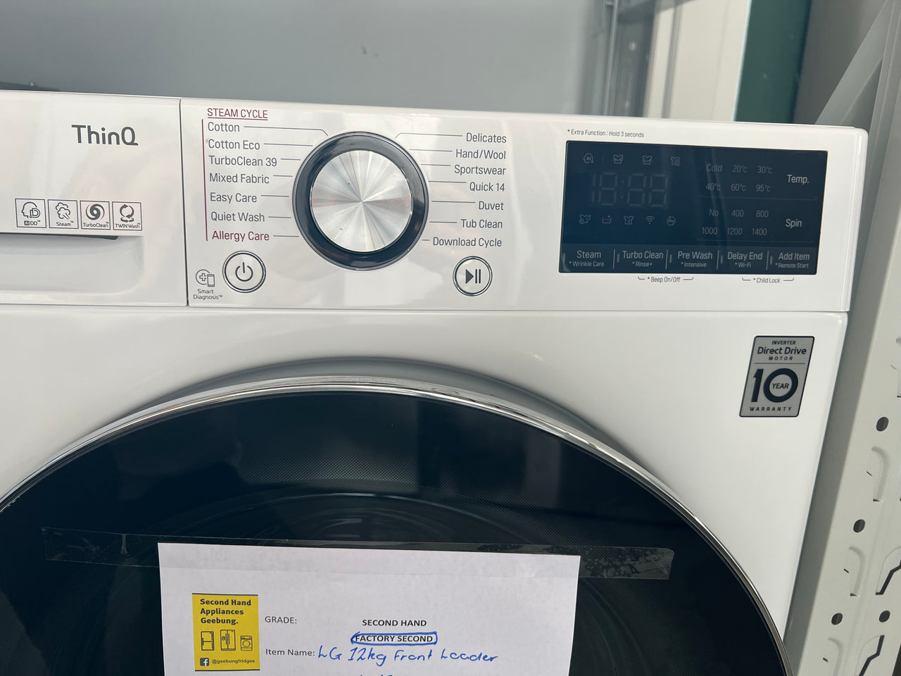 Factory second LG 12kg Front Load Washer WV9-1412W - Second Hand Appliances Geebung