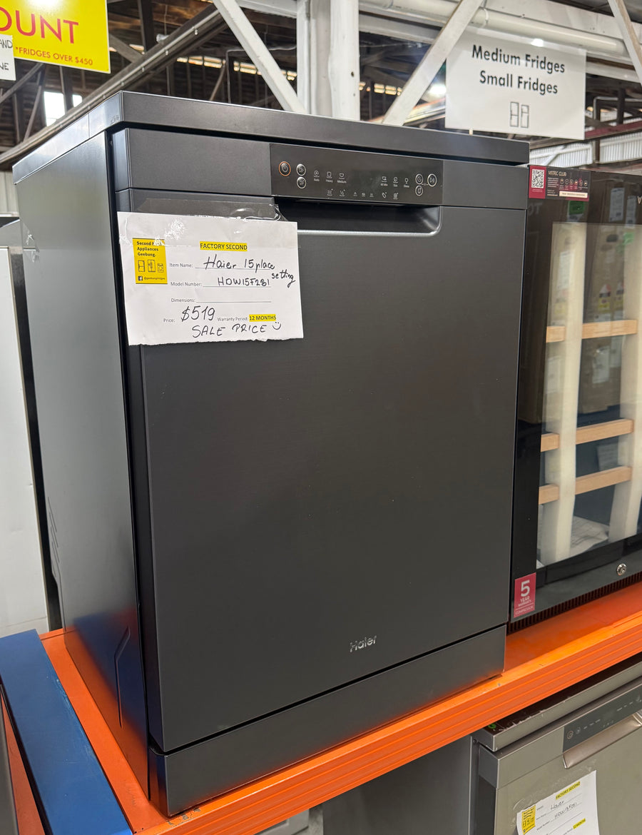 Factory Second Haier 15 Place Setting Freestanding Dishwasher – Black | HDW15F2B1