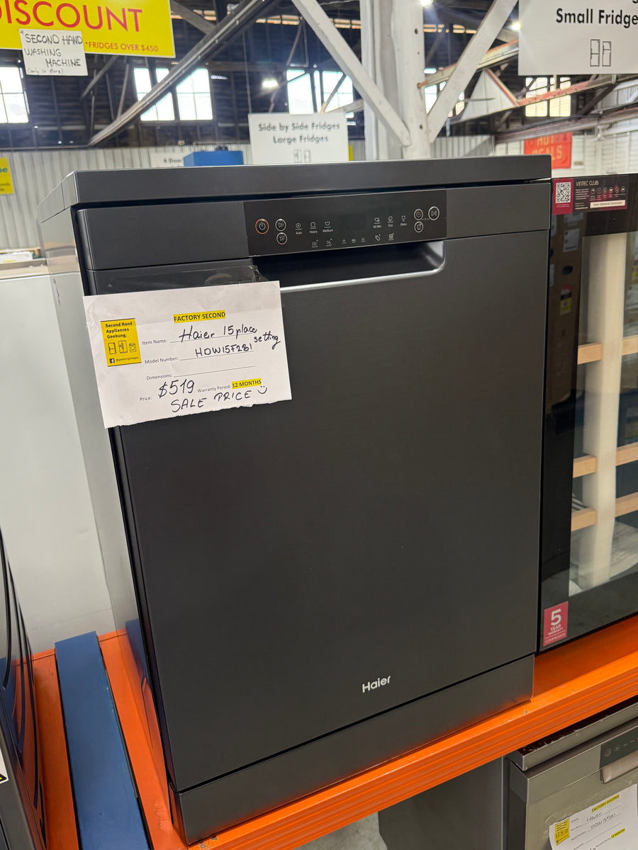 Factory Second Haier 15 Place Setting Freestanding Dishwasher – Black | HDW15F2B1