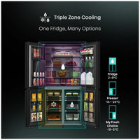 Thumbnail for Factory second Hisense 585L French Door Fridge Black Steel with Dark Interior HRCD585BWB