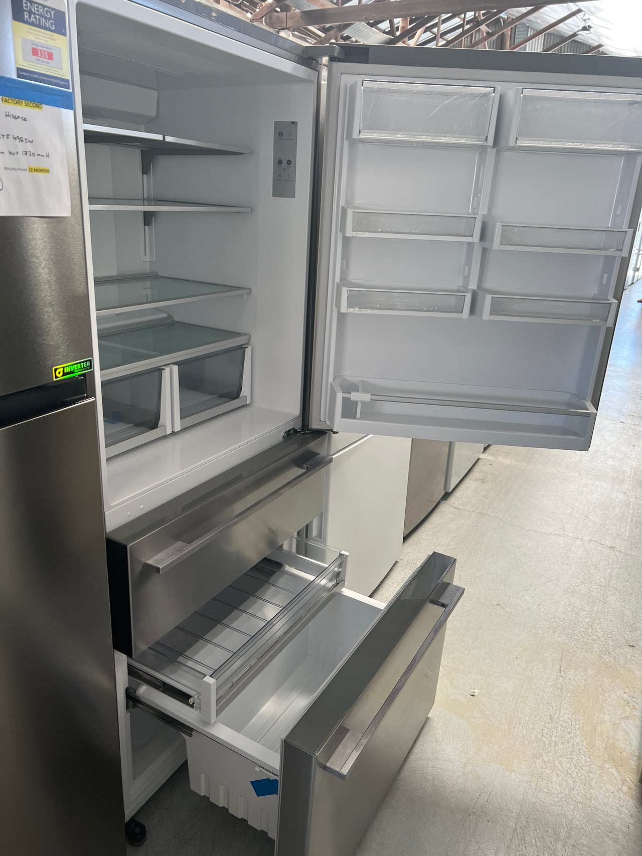 Factory Second FISHER & PAYKEL 527L BOTTOM MOUNT MULTI DRAWER FRIDGE RF523MRDX1 - Second Hand Appliances Geebung