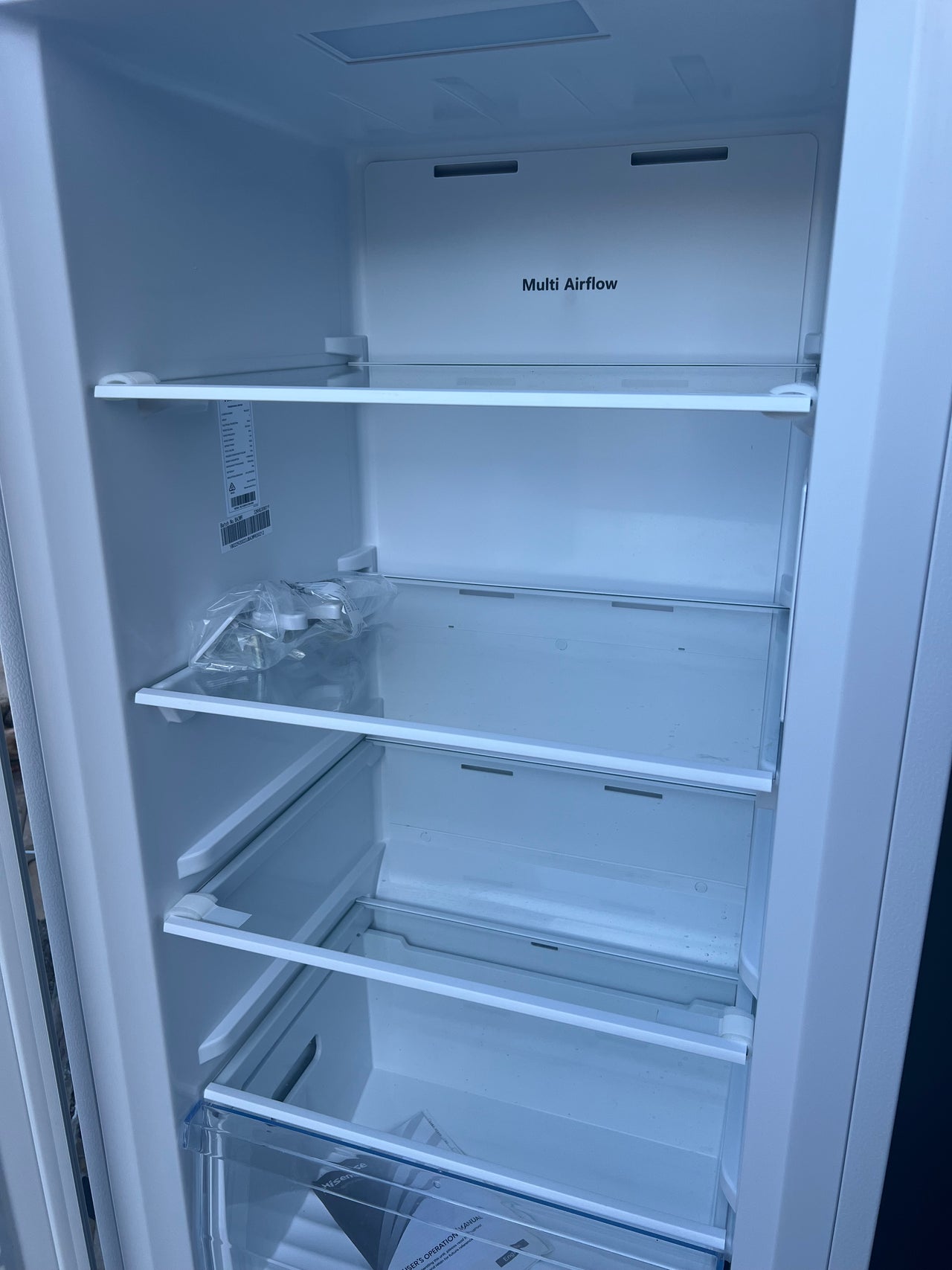 Factory second Hisense 240L Upright Hybrid Fridge Freezer White Model: HRVF240