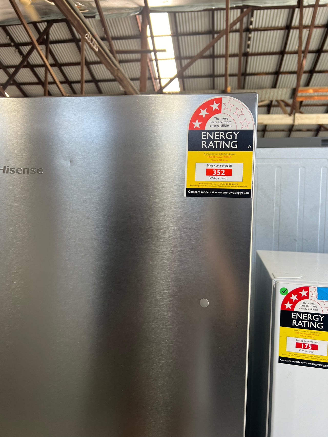 Factory Second Hisense 384L Vertical Hybrid Freezer HRVF384S - Second Hand Appliances Geebung