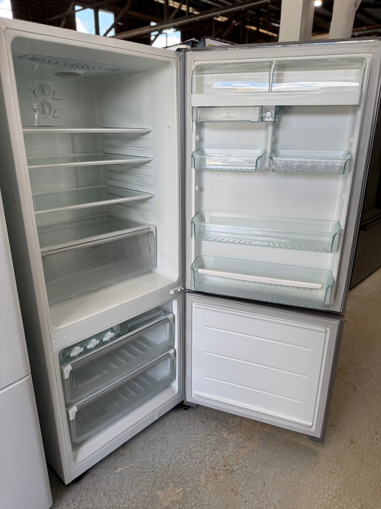 Second hand Westinghouse WBM4300WBR 430-litre bottom mount refrigerator