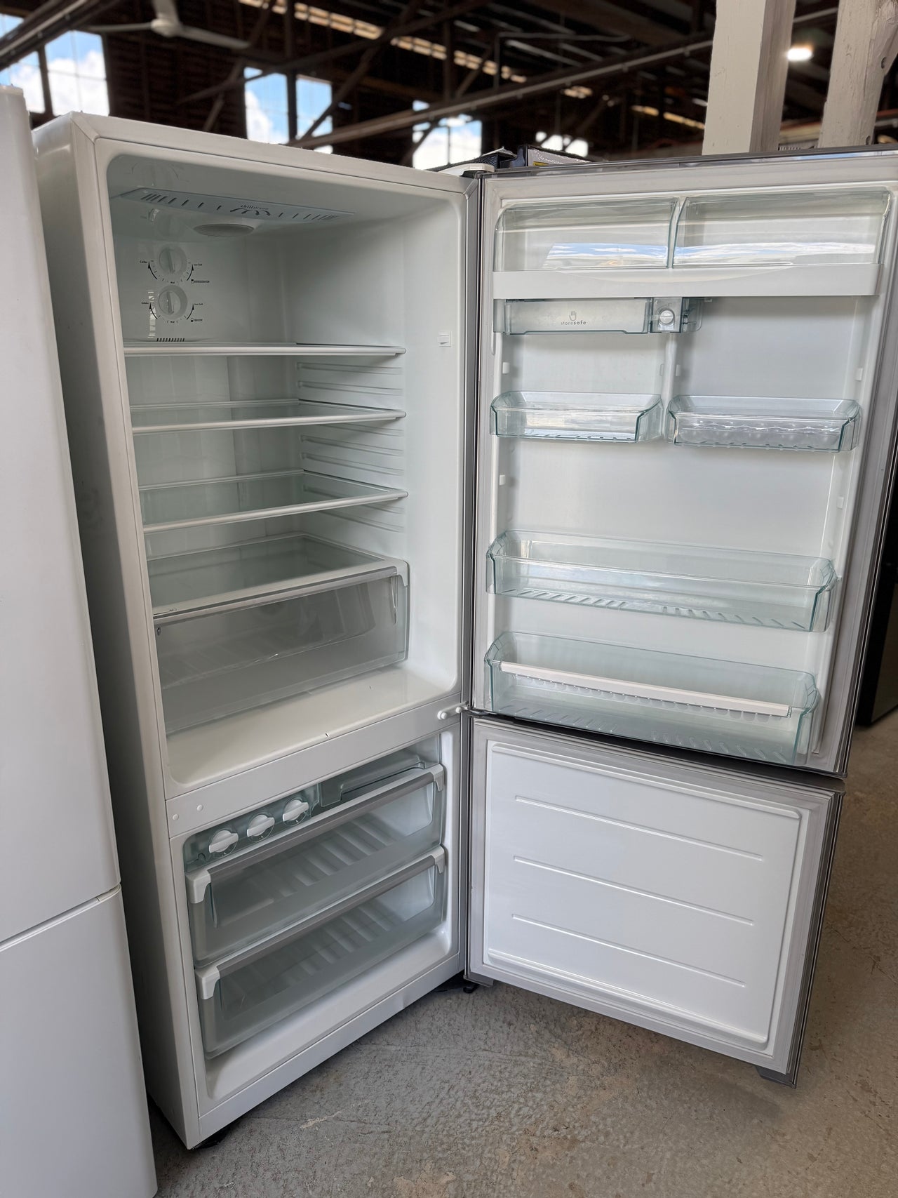 Second hand Westinghouse WBM4300WBR 430-litre bottom mount refrigerator