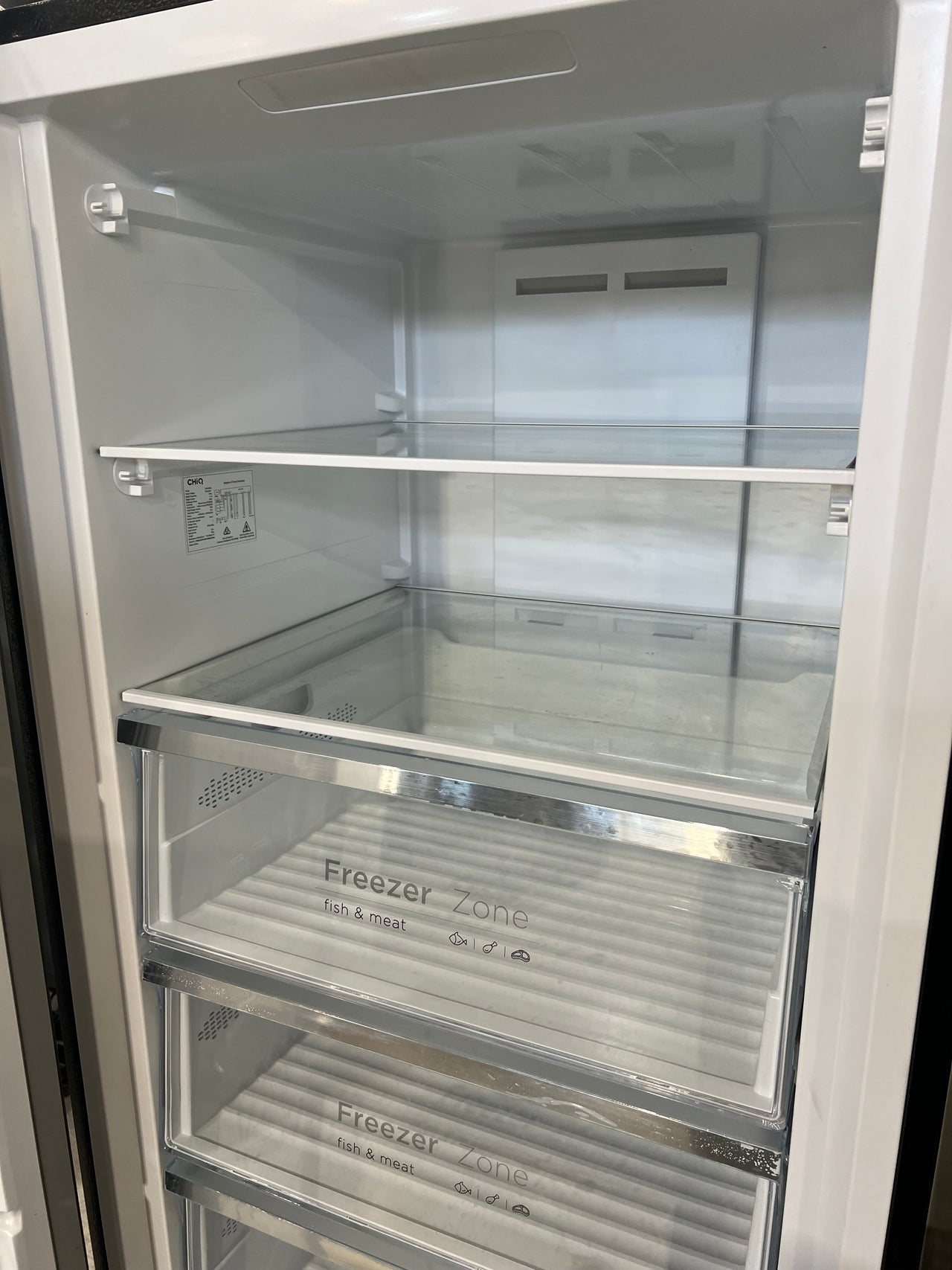 Second hand CHIQ 431L Frost Free Inverter System Hybrid Fridge Freezer CSH430BL - Second Hand Appliances Geebung