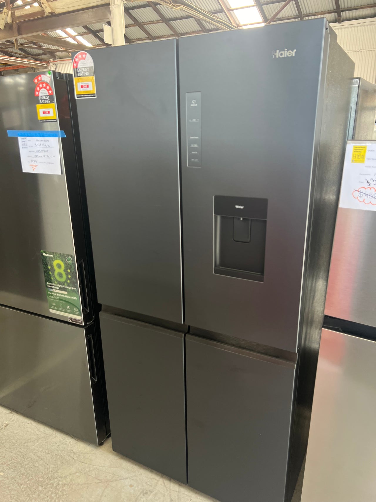 Factory second Haier 508L Quad Door Fridge Black HRF580YPC