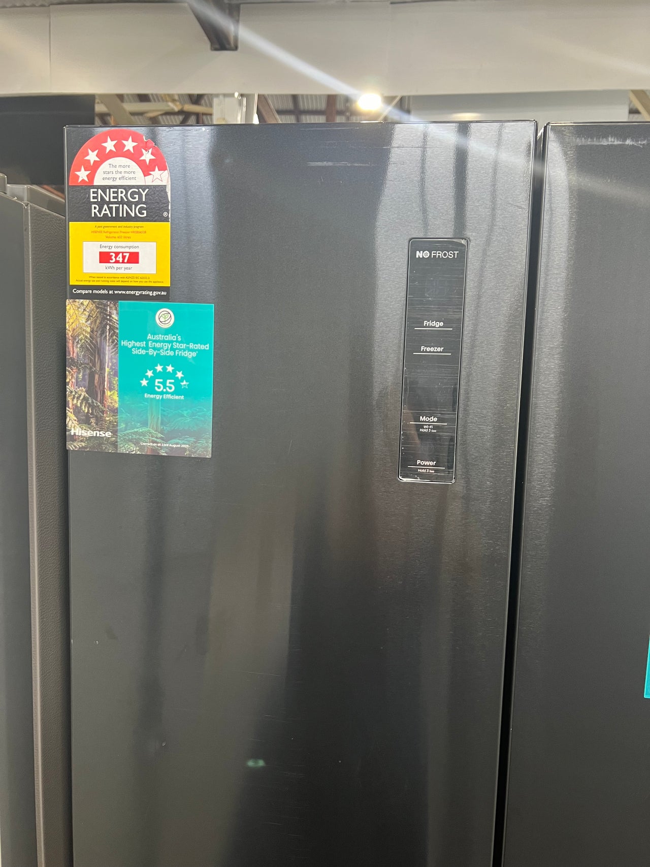 Factory second Hisense 652L Side by Side Refrigerator Black Brushed Steel HRSBS652B - Second Hand Appliances Geebung