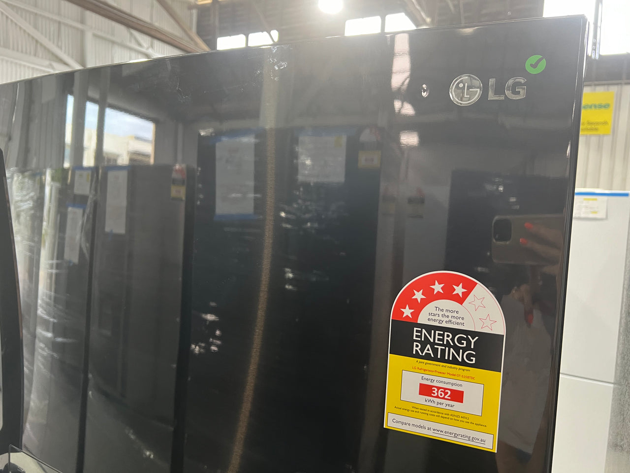 Factory second LG GT-515BTDC 516L Black Steel Top Mount Refrigerator - Second Hand Appliances Geebung