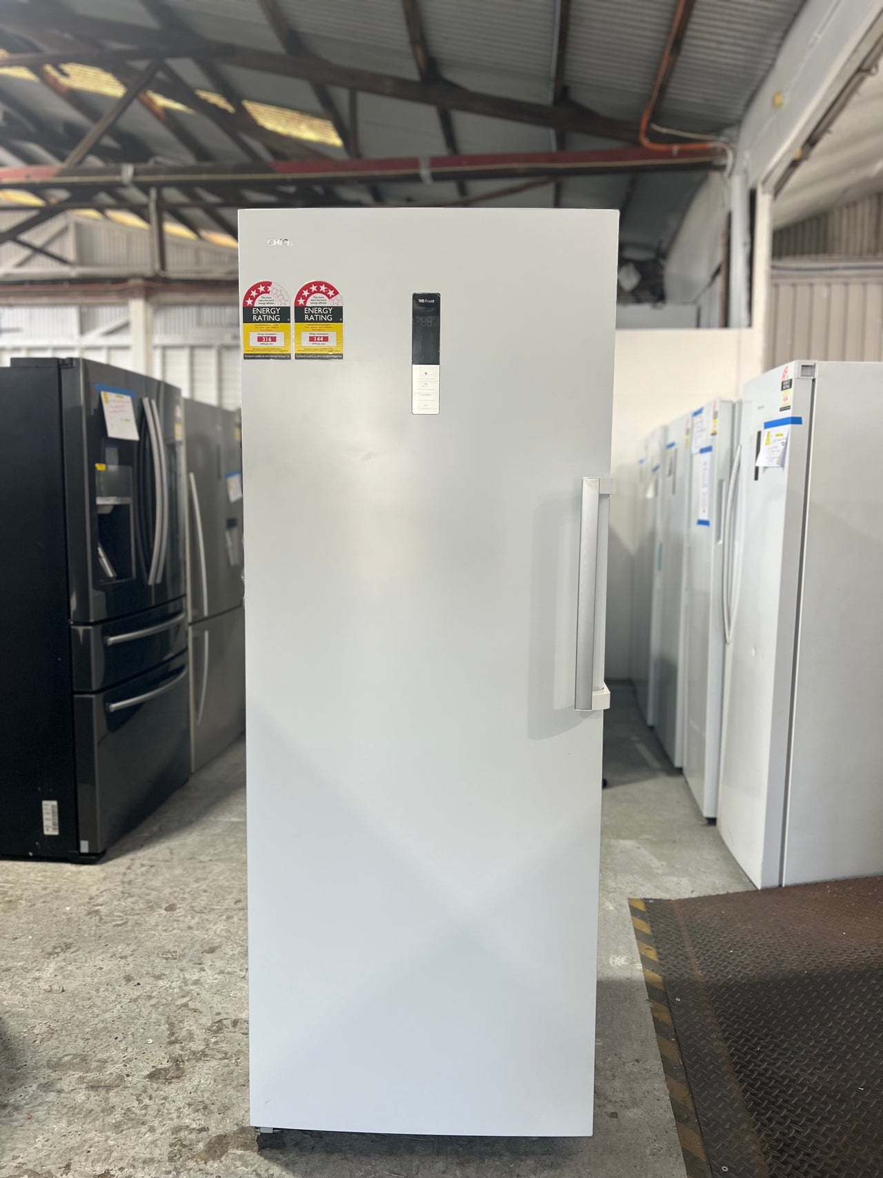 Factory second CHiQ 380L Vertical Hybrid Freezer  model: CSH380NWL - Second Hand Appliances Geebung