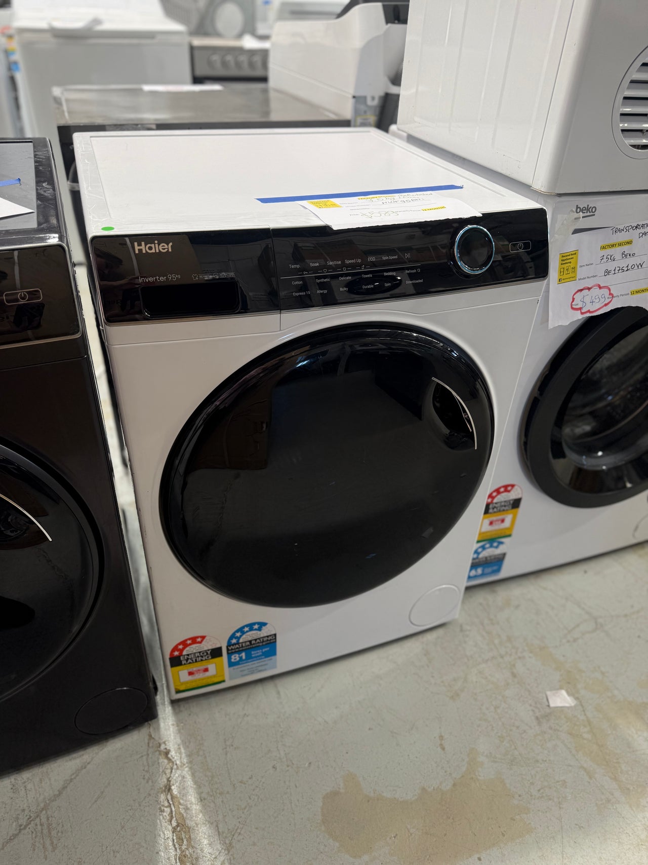 Factory second Haier HWF95AN1 9.5 kg Front Load Washing Machine - Second Hand Appliances Geebung