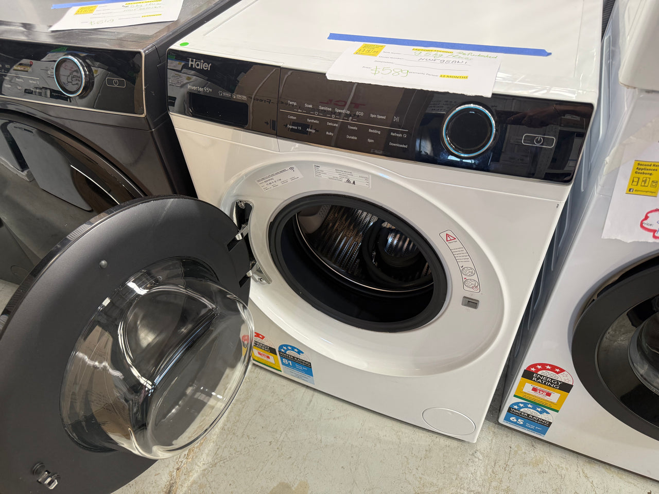 Factory second Haier HWF95AN1 9.5 kg Front Load Washing Machine - Second Hand Appliances Geebung