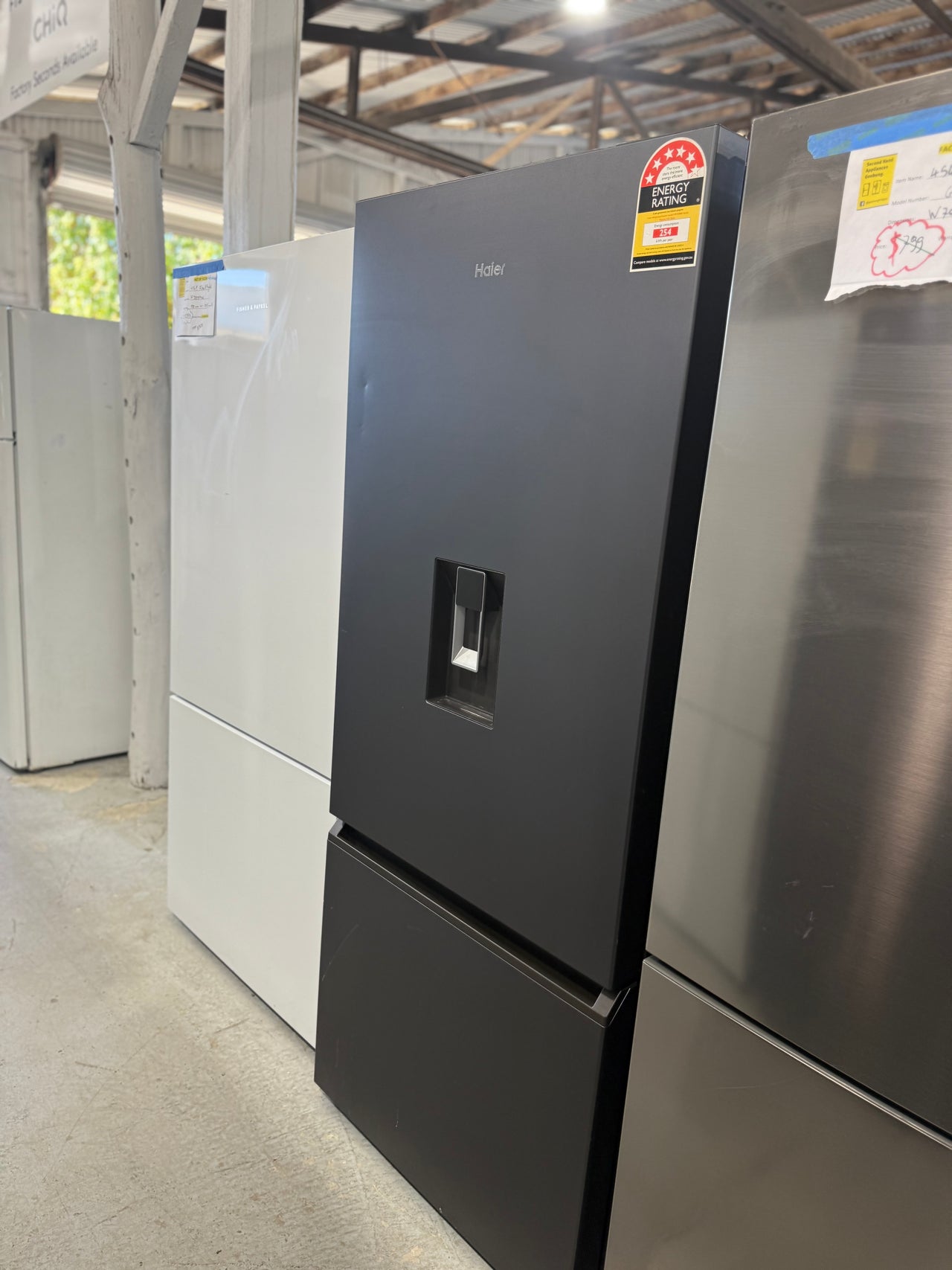 Factory Second Haier 431L Bottom Mount Refrigerator – Black Model: HRF420BHC - Second Hand Appliances Geebung