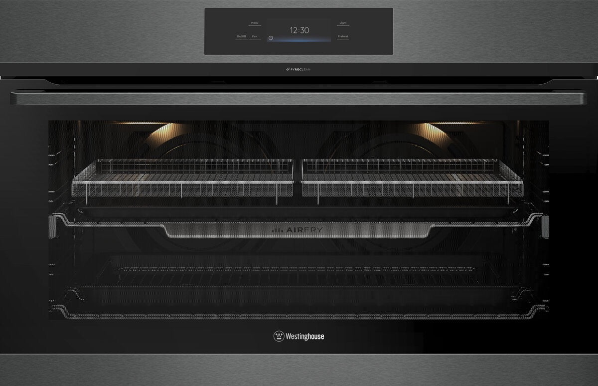 Factory second Westinghouse 90cm Pyrolytic Multi-Function Oven – Dark Stainless Steel  Model: WVEP9917DD