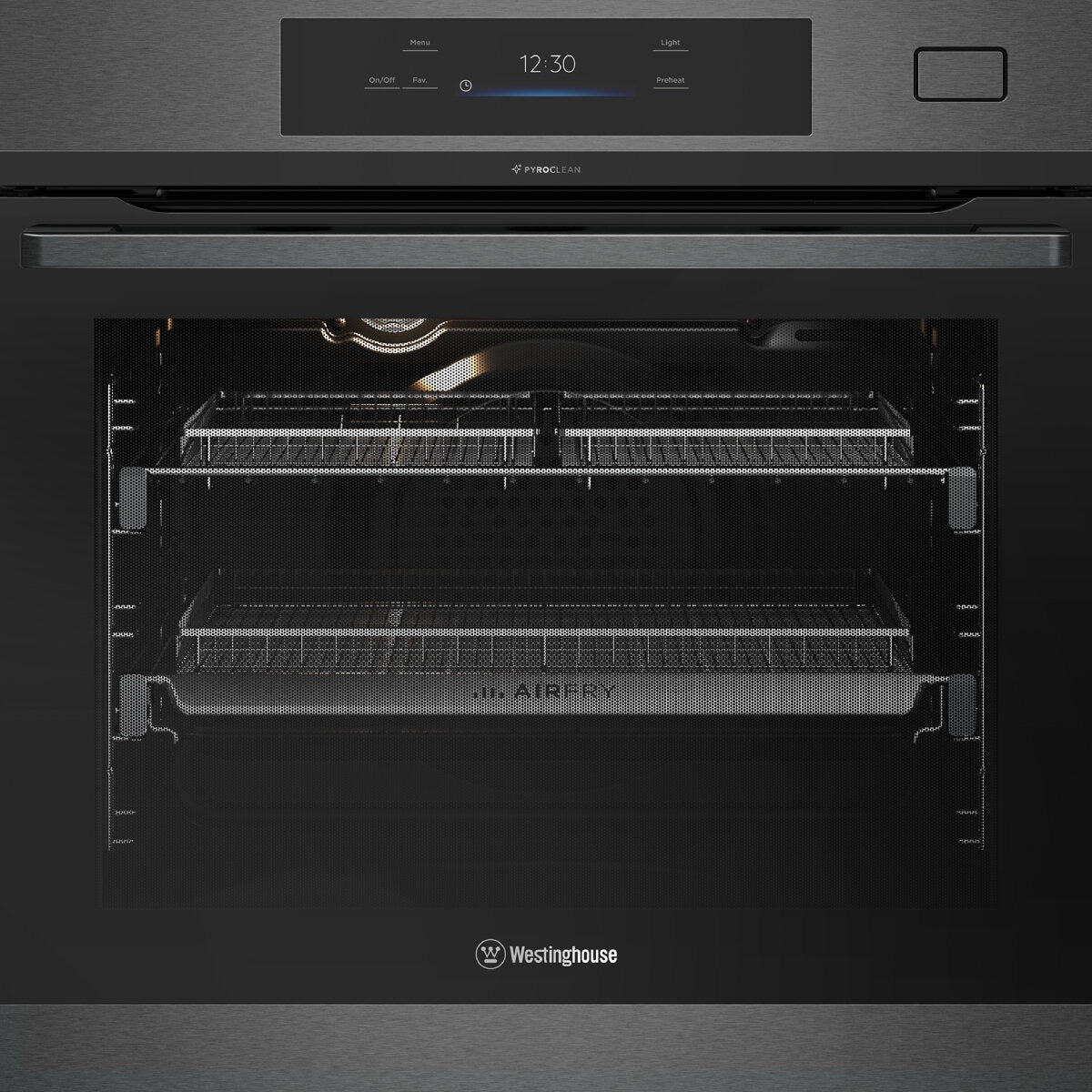 Factory second Westinghouse 60cm Pyrolytic Steam & AirFry Built-In Oven – Dark Stainless Steel