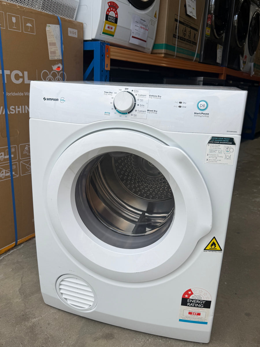 Second hand Simpson 5.5kg Sensor Vented Dryer – SDV556HQWA