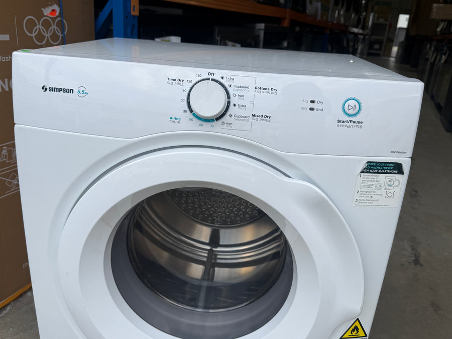 Second hand Simpson 5.5kg Sensor Vented Dryer – SDV556HQWA