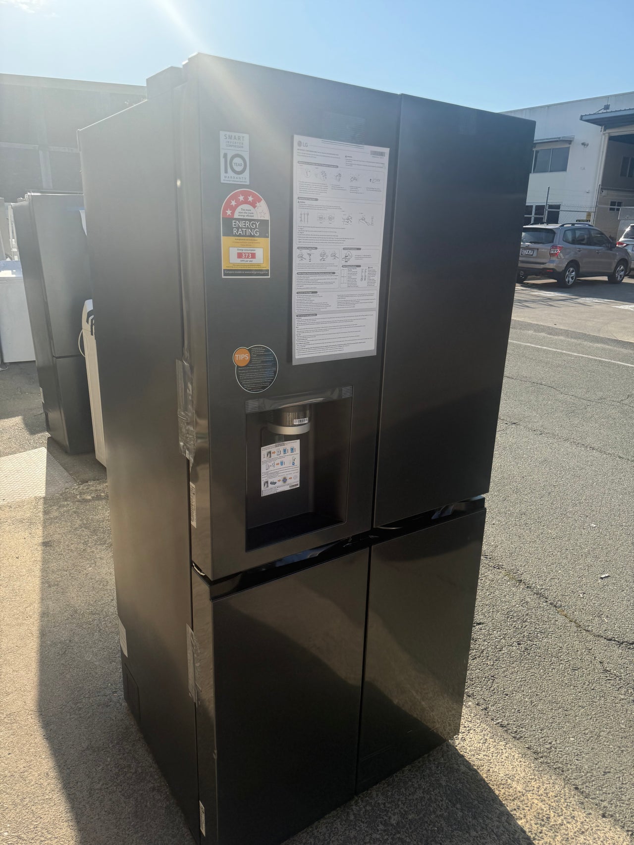 Transportation damaged LG GF-LN500MBL 506 L Slim French-Door Fridge (Matte Black) - Second Hand Appliances Geebung