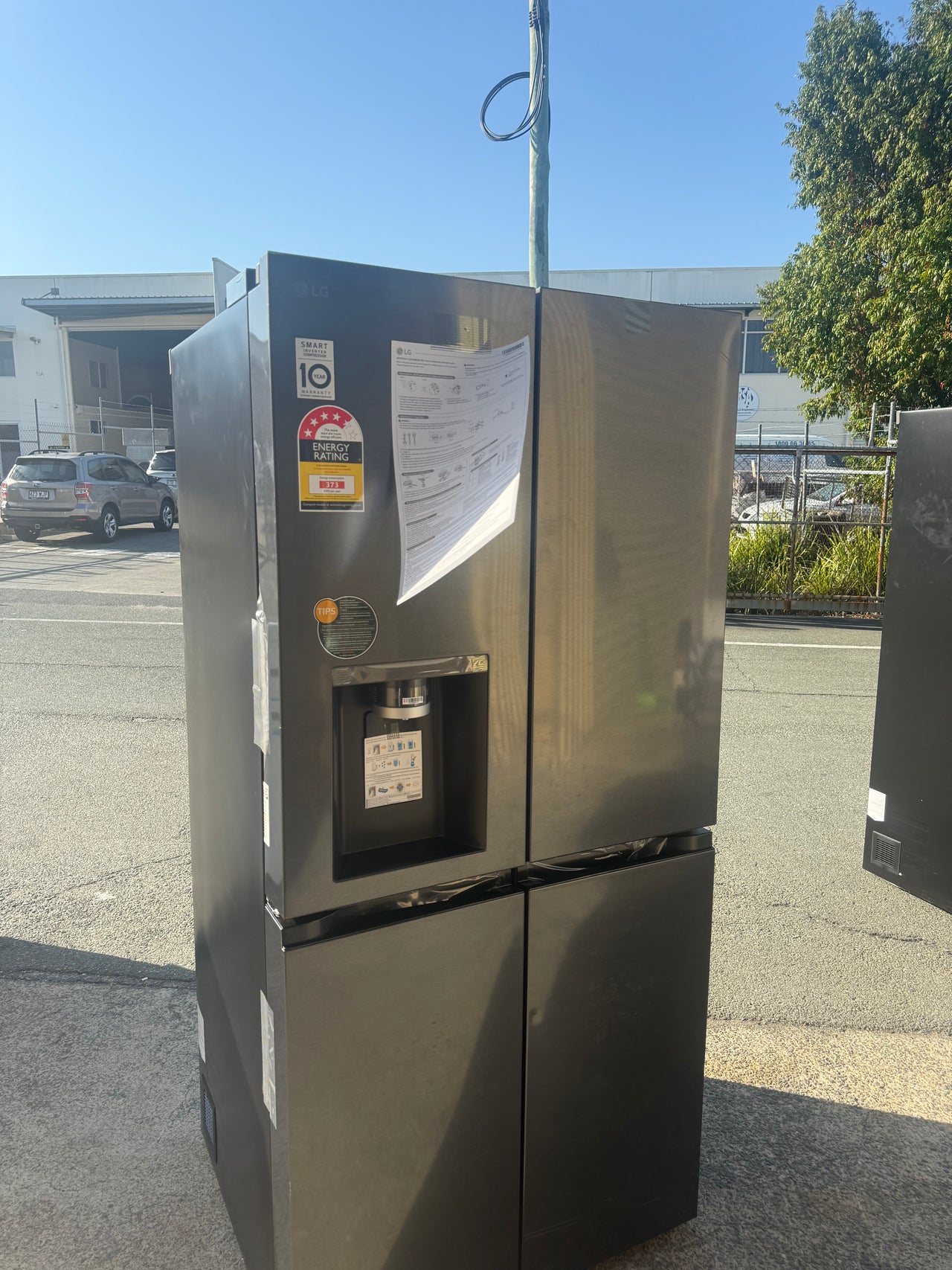 Transportation damaged LG GF-LN500MBL 506 L Slim French-Door Fridge (Matte Black) - Second Hand Appliances Geebung