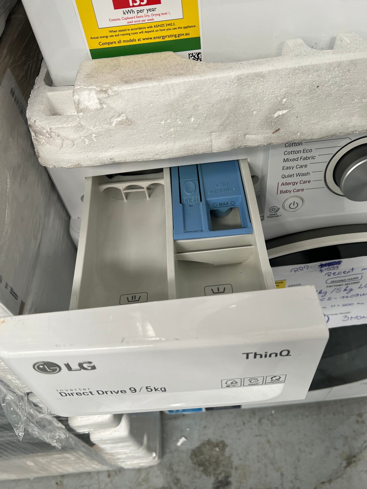 Second hand LG 9kg/5kg Washer Dryer Combo WVC5-1409W - Second Hand Appliances Geebung