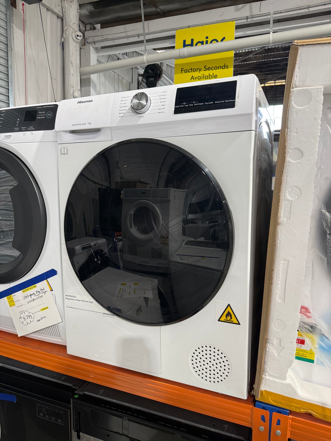 Factory second Hisense HDFY90H 9 kg Heat Pump Dryer – PureJet Series