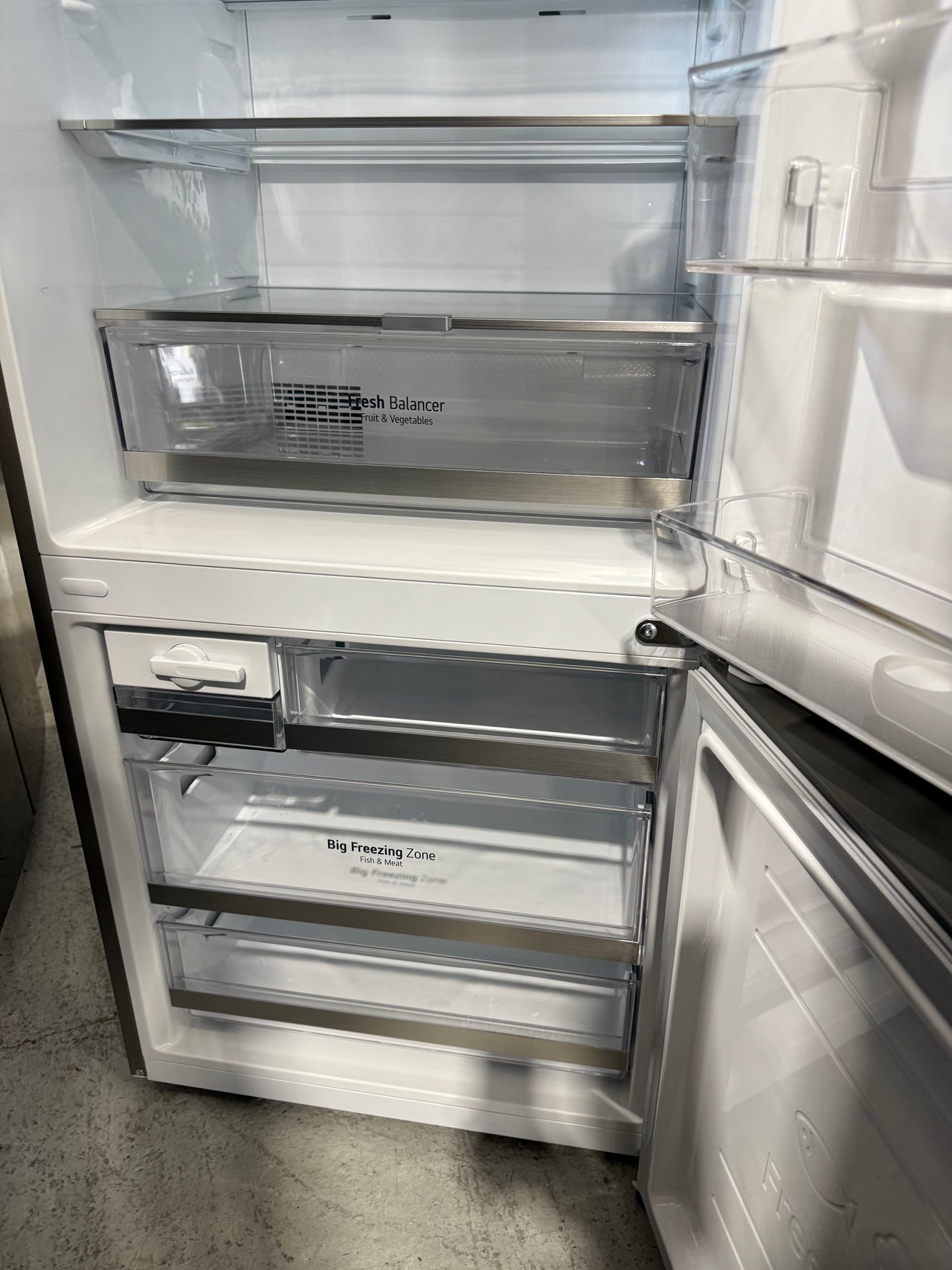 Factory second LG 420L Bottom Mount Fridge Stainless Steel GB-455PL