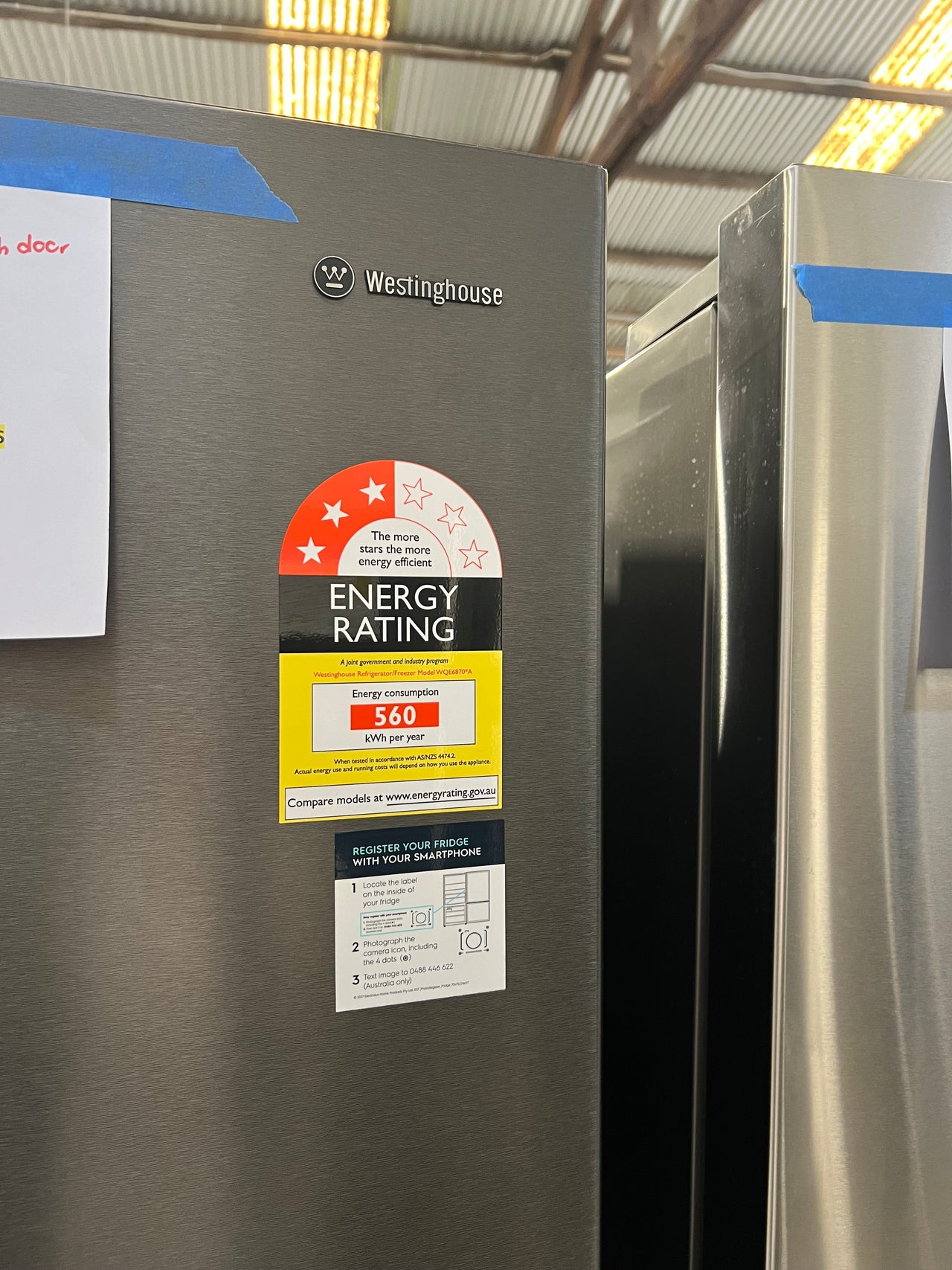 Second hand Westinghouse 609L Dark Stainless Steel French Door Frost Free Fridge Model: WQE6870BA - Second Hand Appliances Geebung