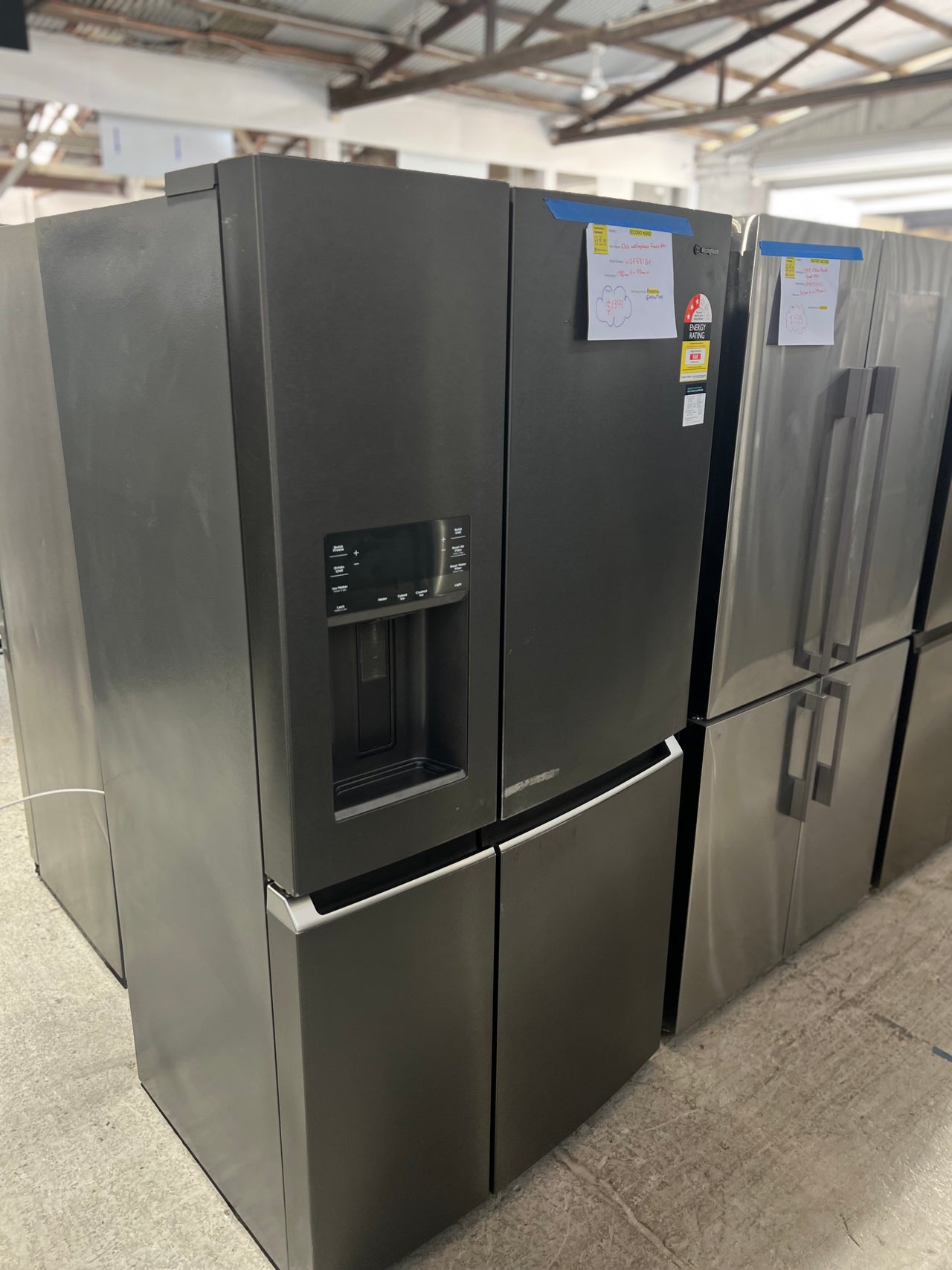 Second hand Westinghouse 609L Dark Stainless Steel French Door Frost Free Fridge Model: WQE6870BA - Second Hand Appliances Geebung