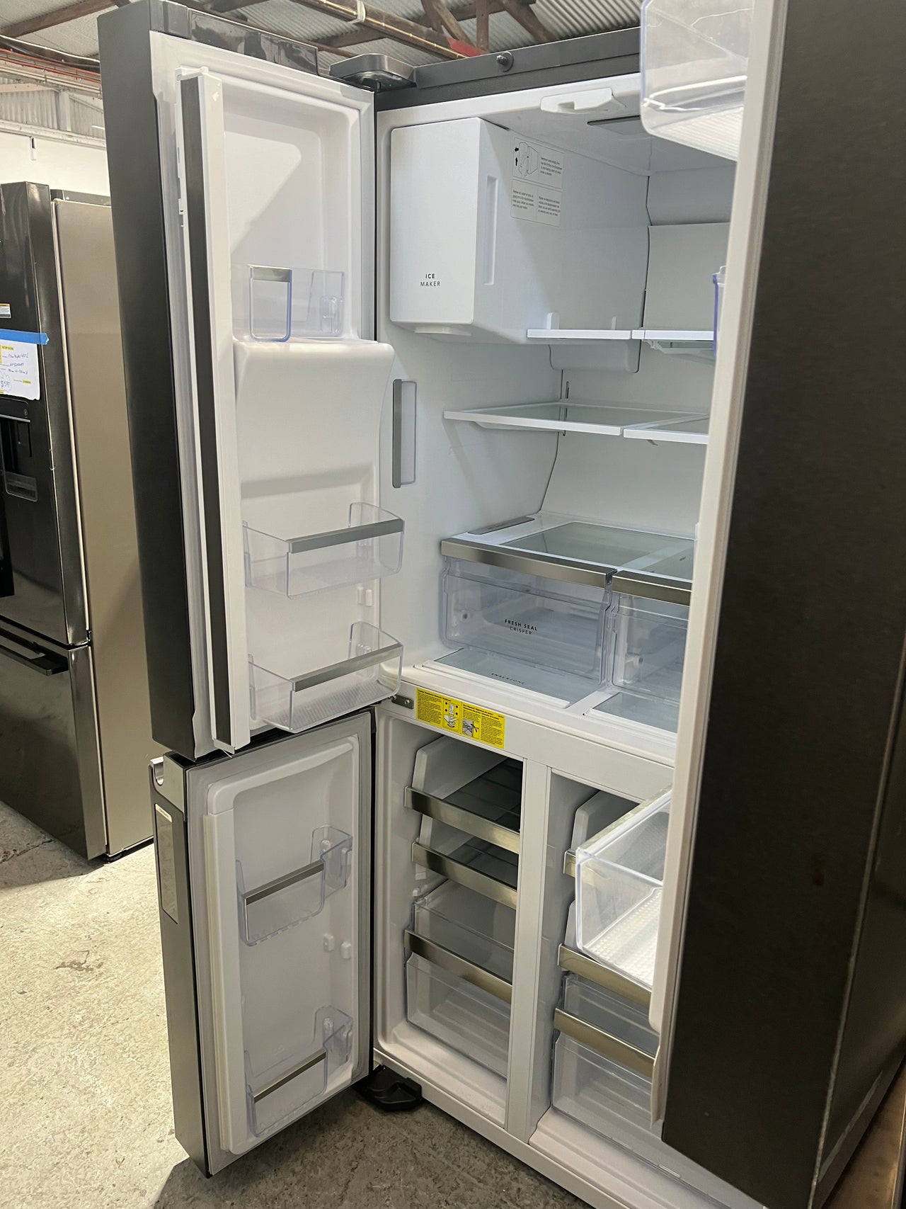 Second hand Westinghouse 609L Dark Stainless Steel French Door Frost Free Fridge Model: WQE6870BA - Second Hand Appliances Geebung