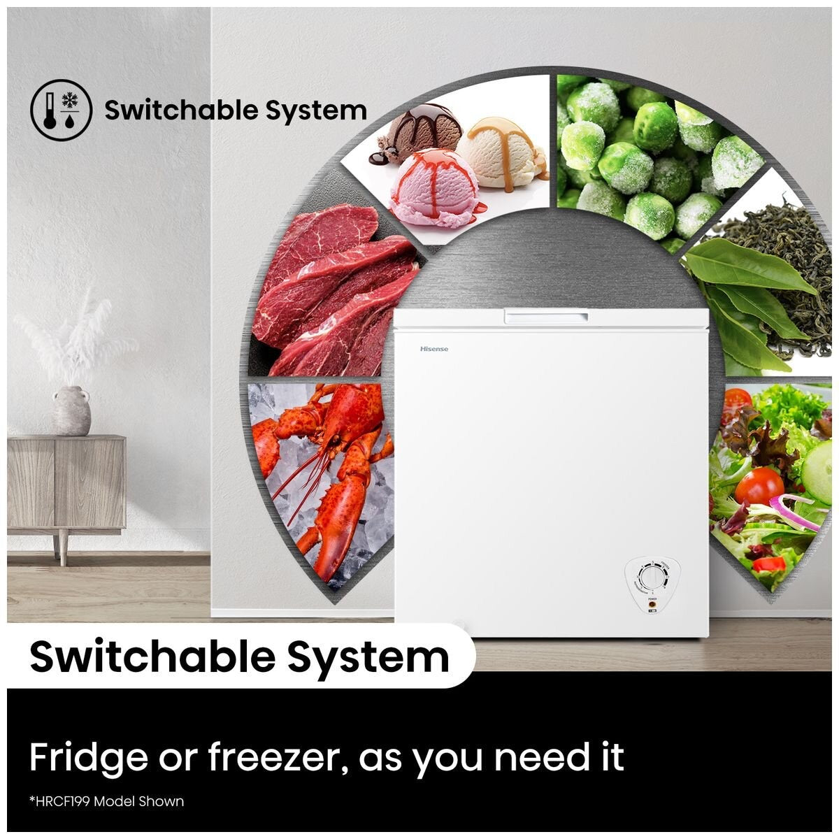 Factory second/Carton damaged Hisense 145L Hybrid Chest Freezer