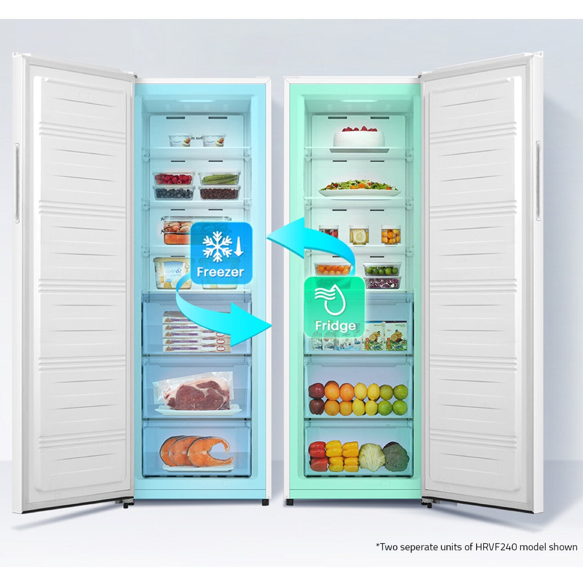 Factory second/Carton damaged Hisense HRVF240 240L Hybrid Fridge/Freezer – White
