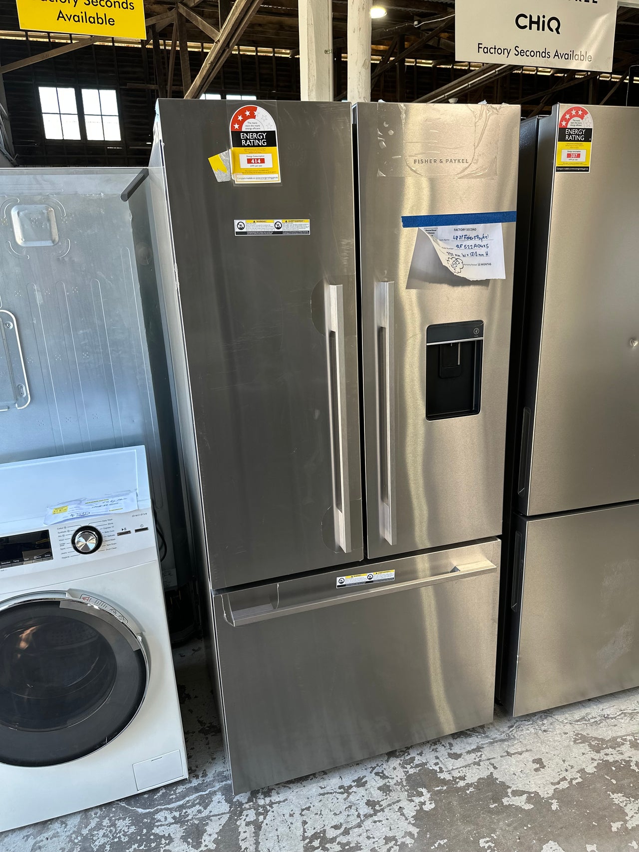 Factory second Fisher & Paykel 487L French Door Refrigerator Model: RF522ADUX5 - Second Hand Appliances Geebung