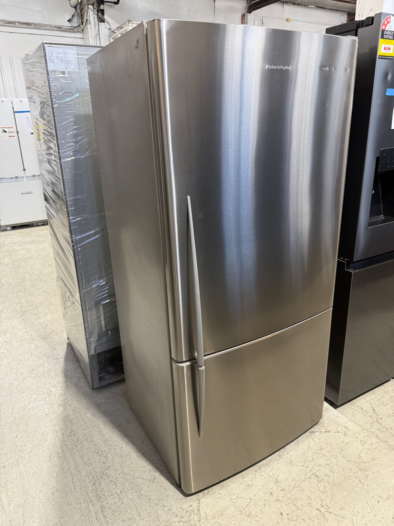 Second hand Fisher & Paykel 519L Bottom Mount Fridge Model: E522BRX