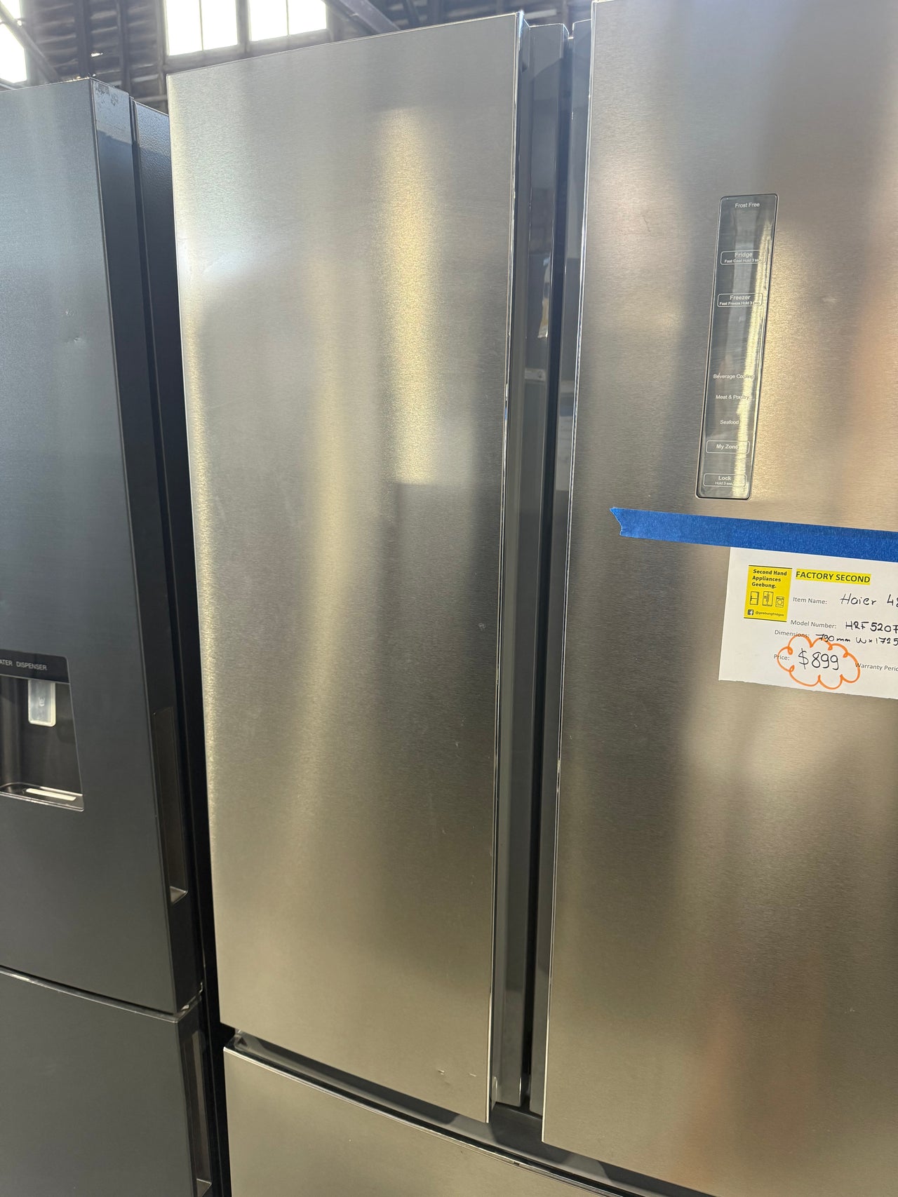 Factory second Haier 493L French Door Frost Free Fridge Stainless Steel HRF520FS