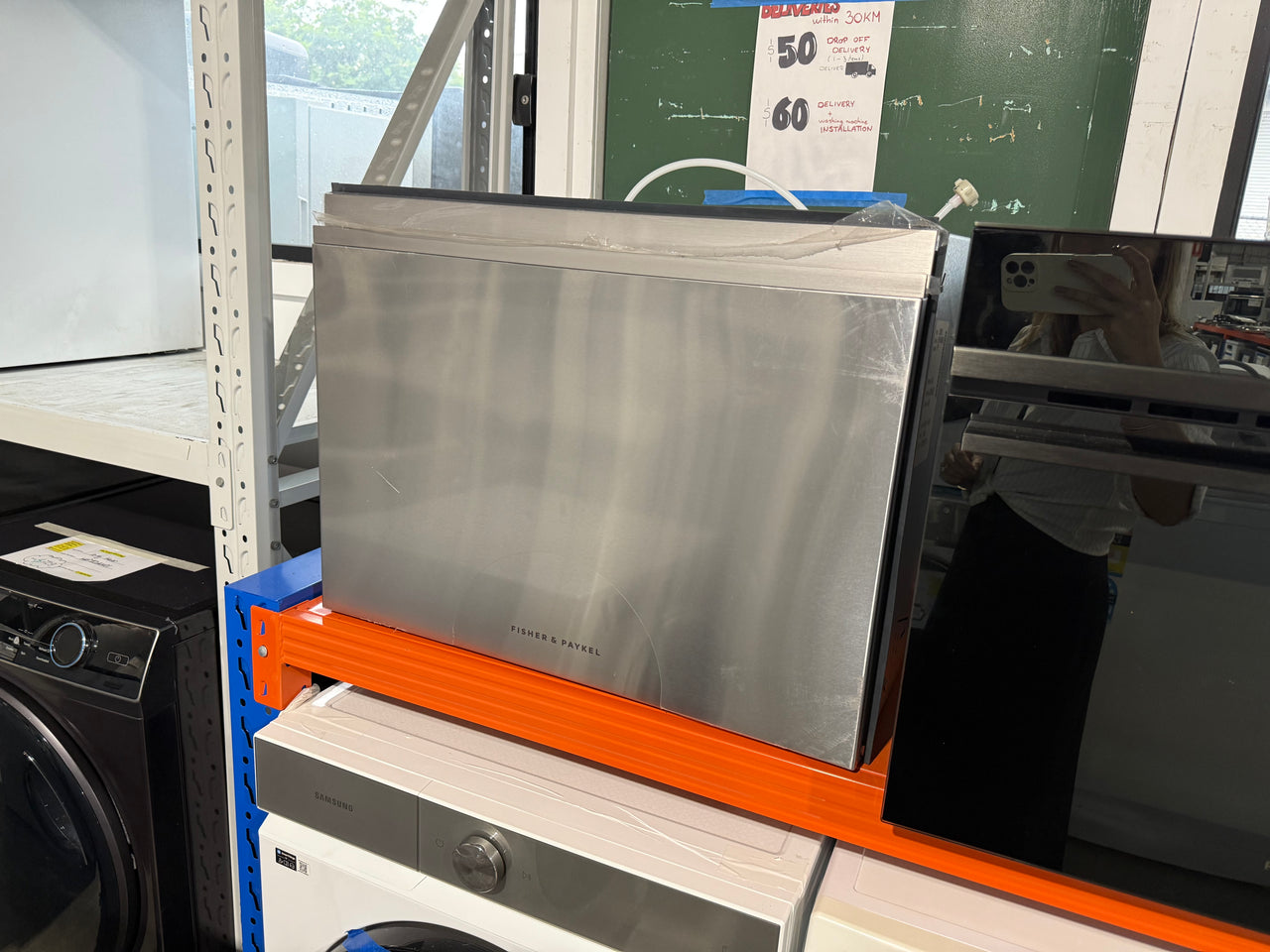 Transportation damaged Fisher & Paykel DD60ST4NX9 Series 9, Contemporary Tall Single DishDrawer™ Dishwasher - Second Hand Appliances Geebung