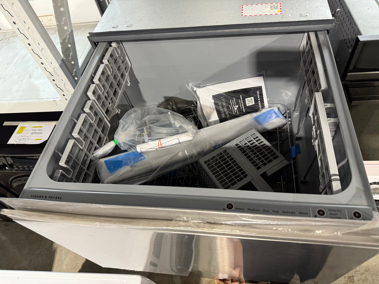 Transportation damaged Fisher & Paykel DD60ST4NX9 Series 9, Contemporary Tall Single DishDrawer™ Dishwasher - Second Hand Appliances Geebung
