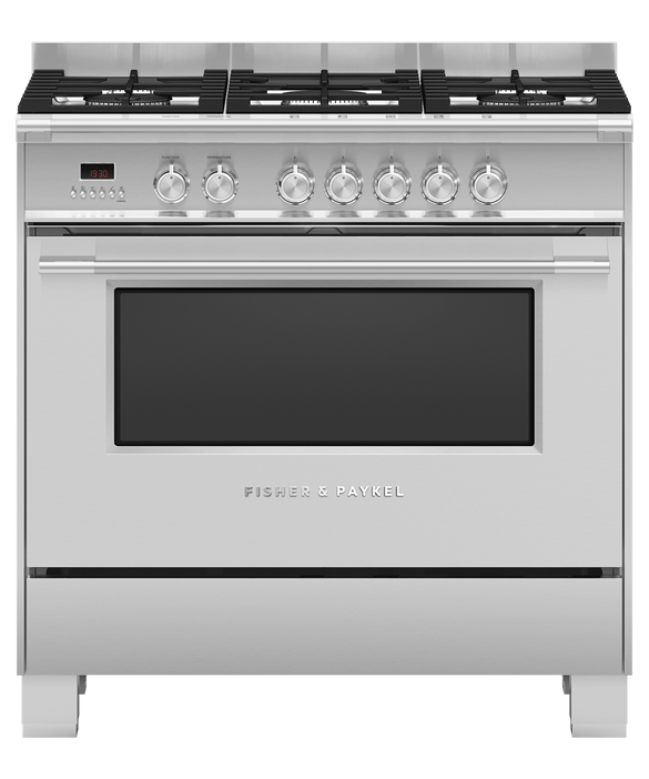 Factory second Fisher & Paykel 90cm Freestanding Dual Fuel Cooker OR90SCG4X1