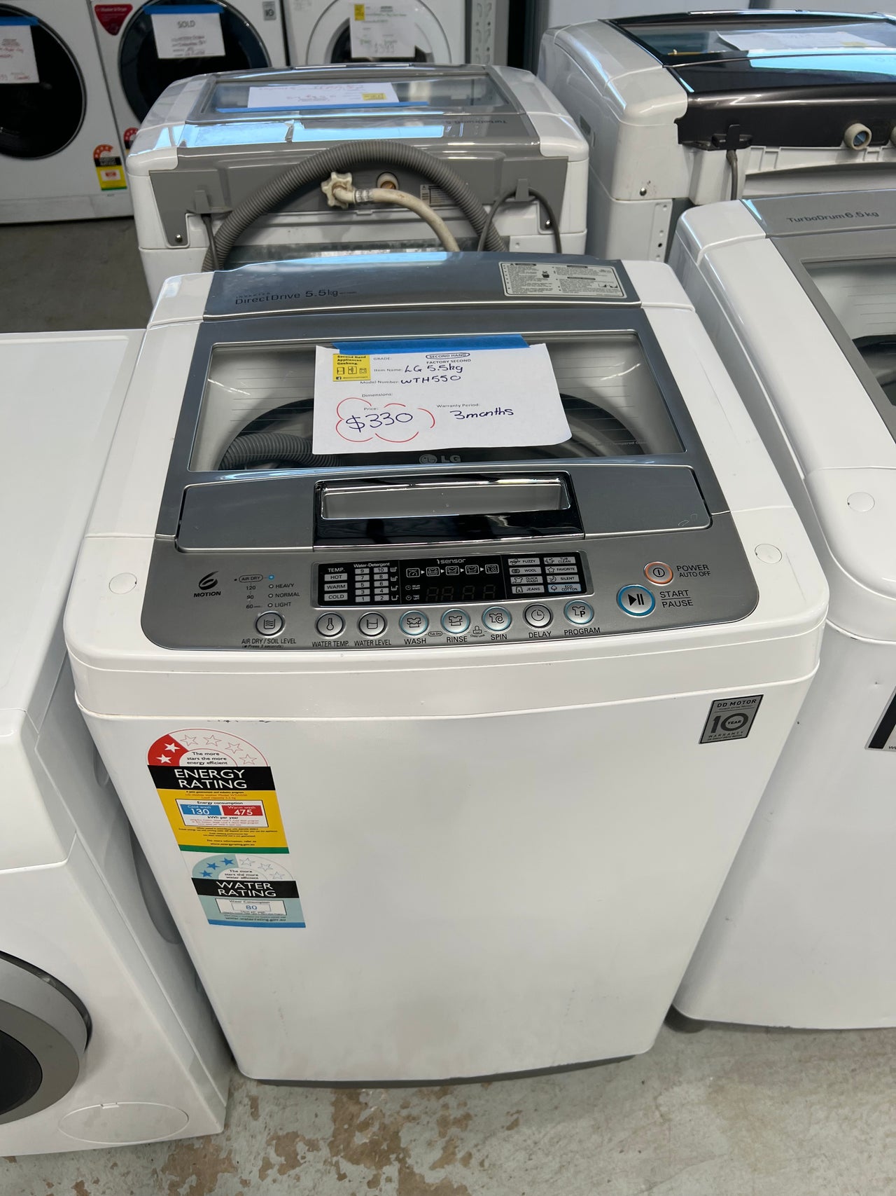 Lg 5.5 kg clearance top load washer