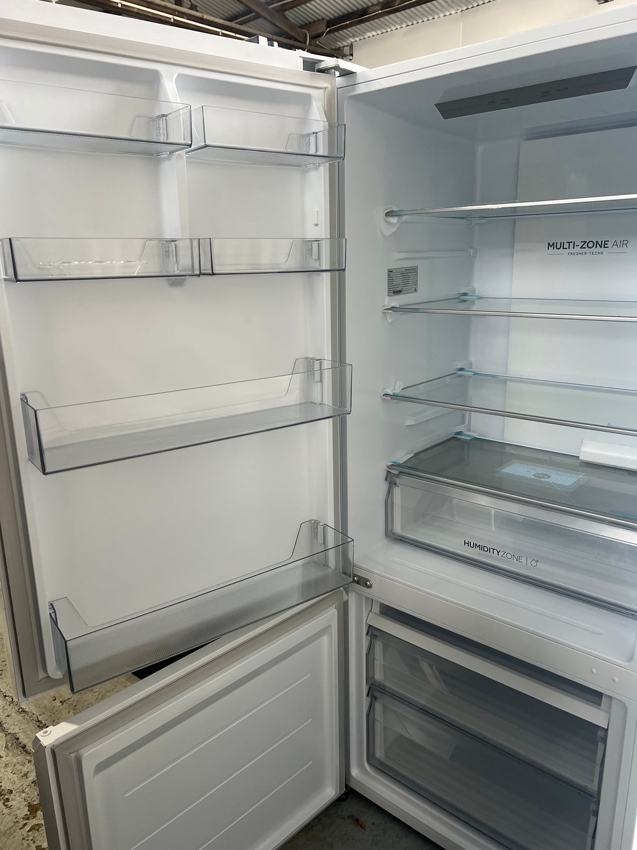 Factory second Haier 433L Bottom Mount Refrigerator White HRF420BW Inside 