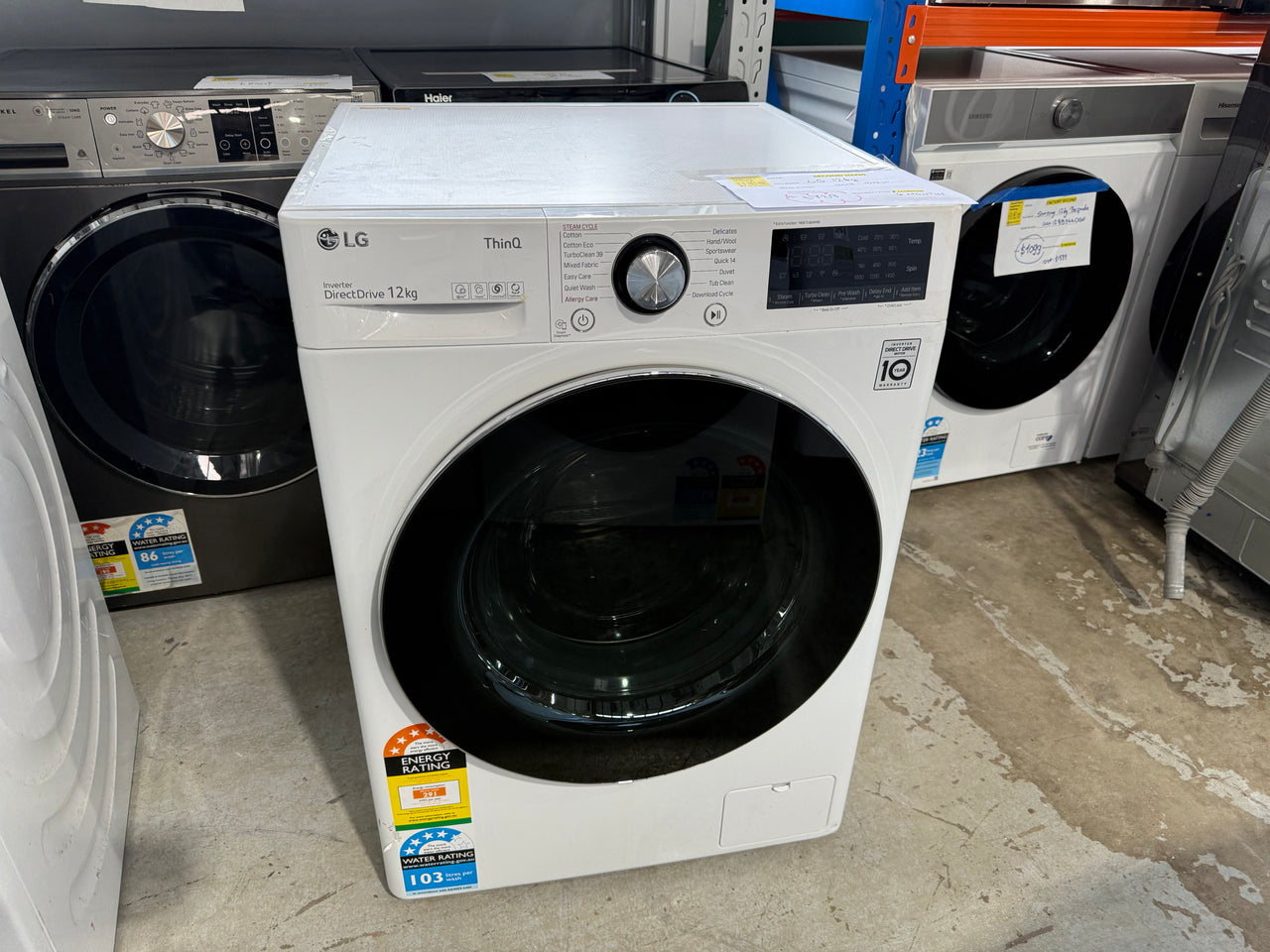Second hand LG 12kg Front Load Washer Model: WV9-1412W - Second Hand Appliances Geebung